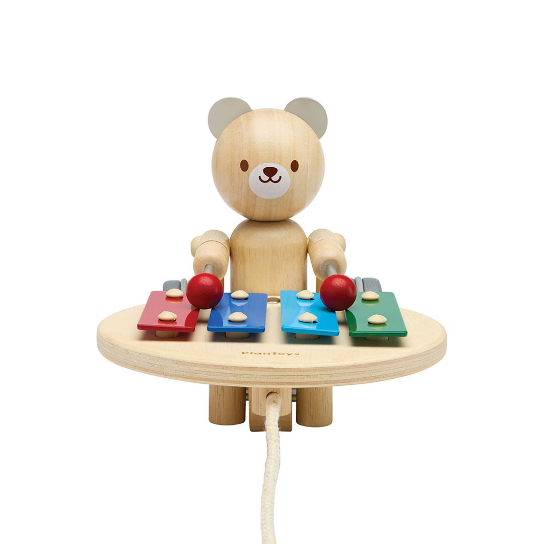 PlanToys Pull Along Musical Bear