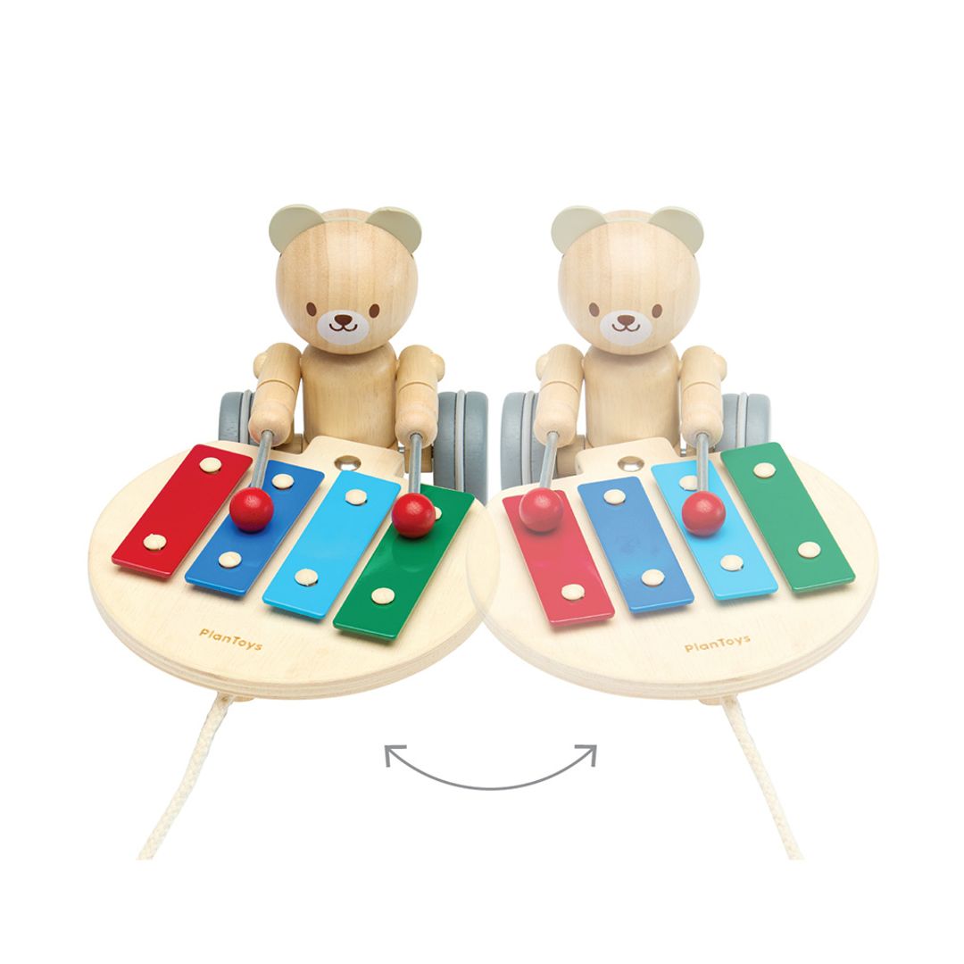PlanToys Pull Along Musical Bear
