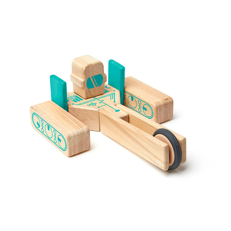 Tegu Magbot  Magnetic Wooden Blocks  Future Collection, 9 pieces
