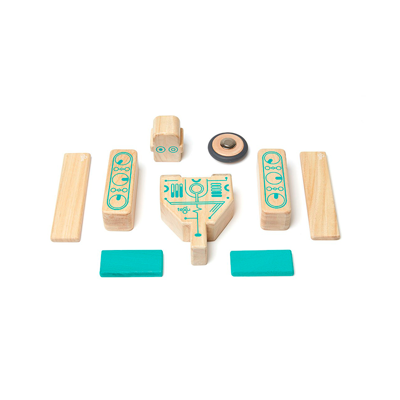 Tegu Magbot  Magnetic Wooden Blocks  Future Collection, 9 pieces