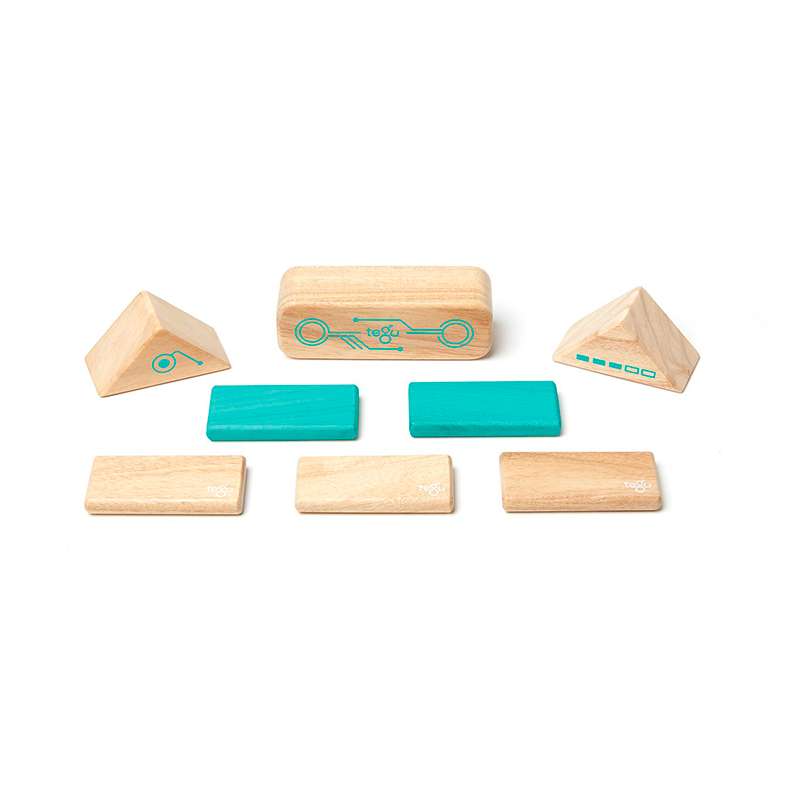 Tegu Robo  Magnetic Wooden Blocks  Future Collection, 8 pieces