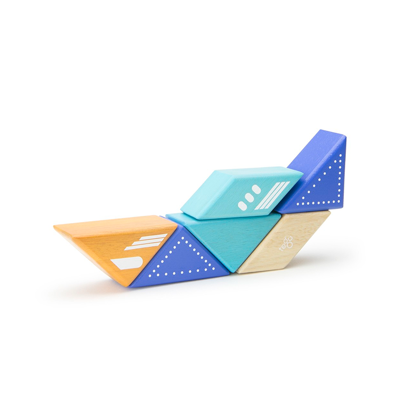 Tegu Travel Pals - Jet Plane  Magnetic Wooden Blocks  6 pieces
