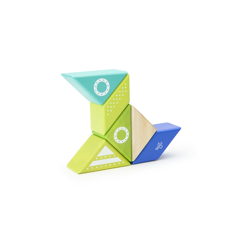 Tegu Travel Pals - Spaceship  Magnetic Wooden Blocks  6 pieces