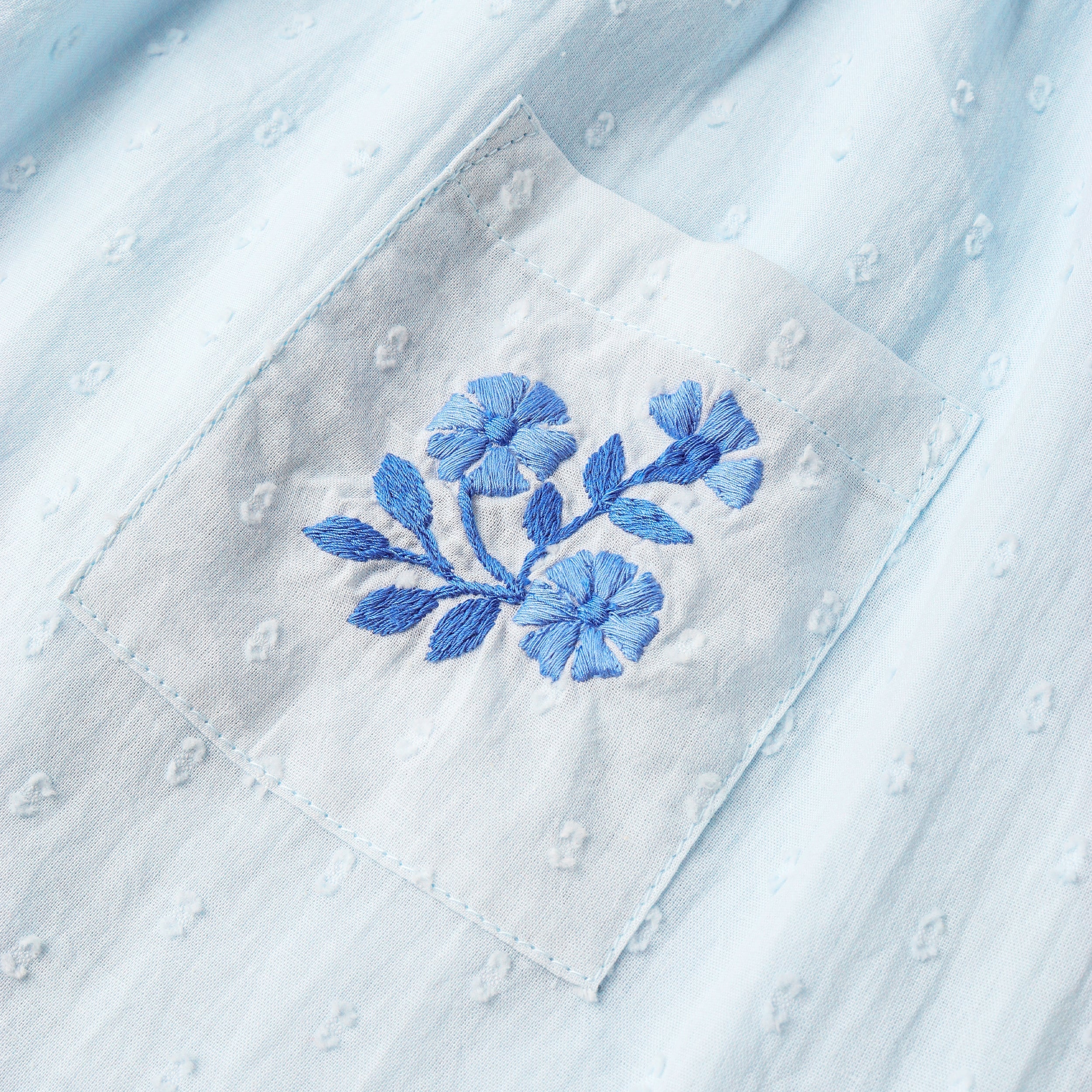 Makemake Organics - Organic Smocked Top & Shorts Set - Light Blue