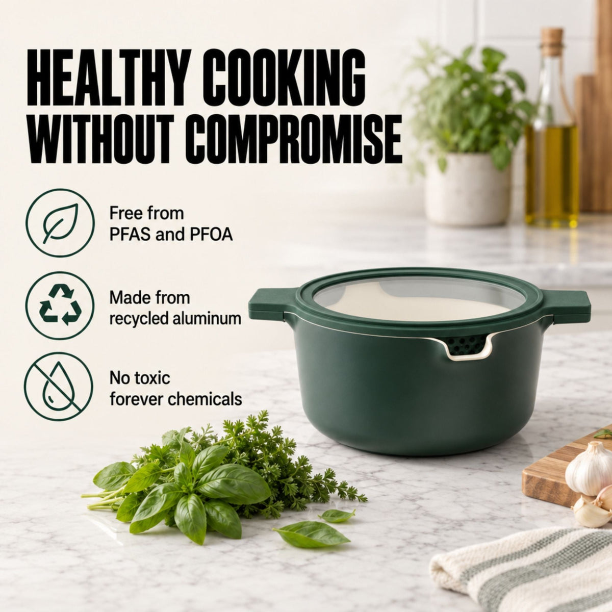 Alva Cookware Nonstick Stackable Set, 5-Piece
