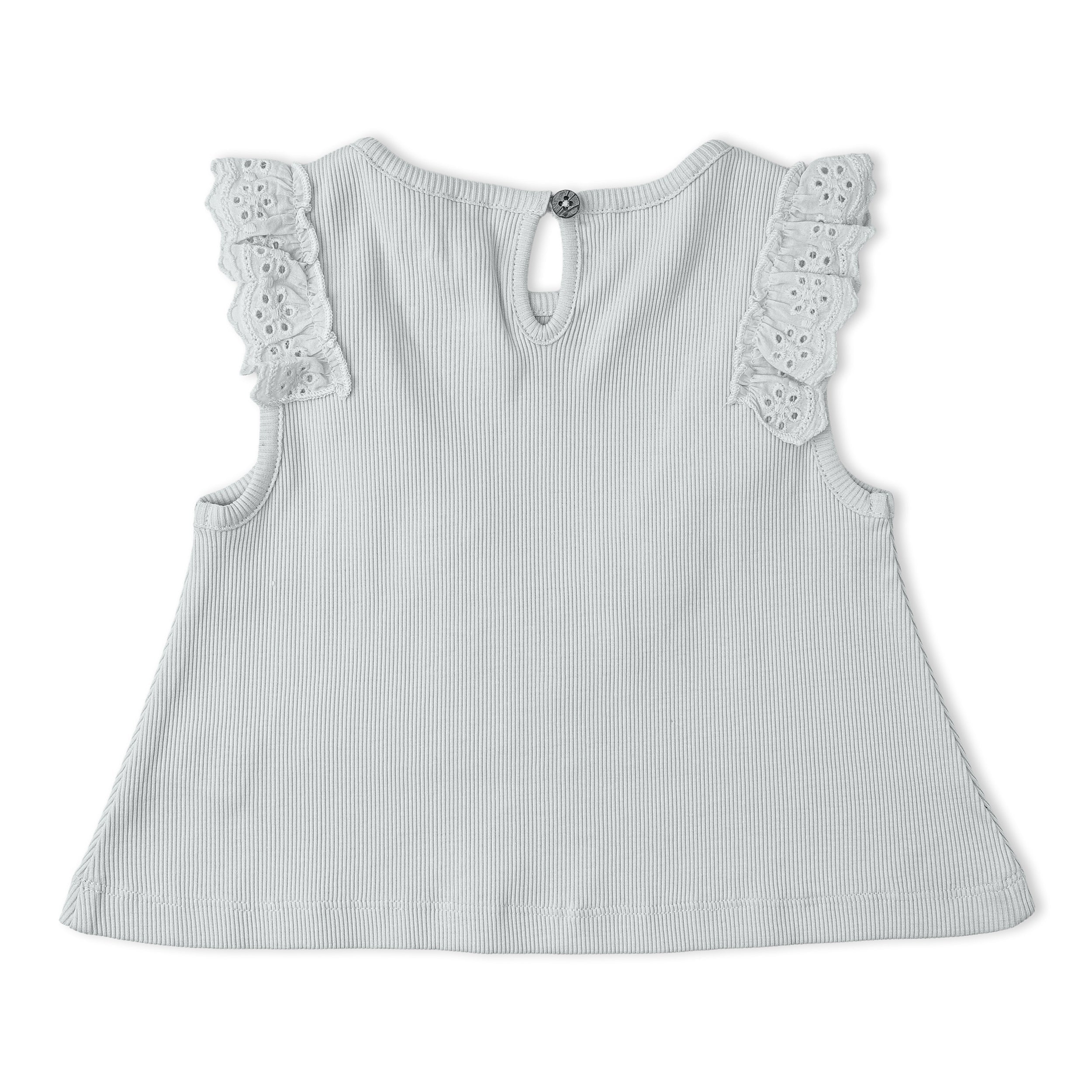 Makemake Organics - Organic Ruffle Top & Shorts Set - Fog