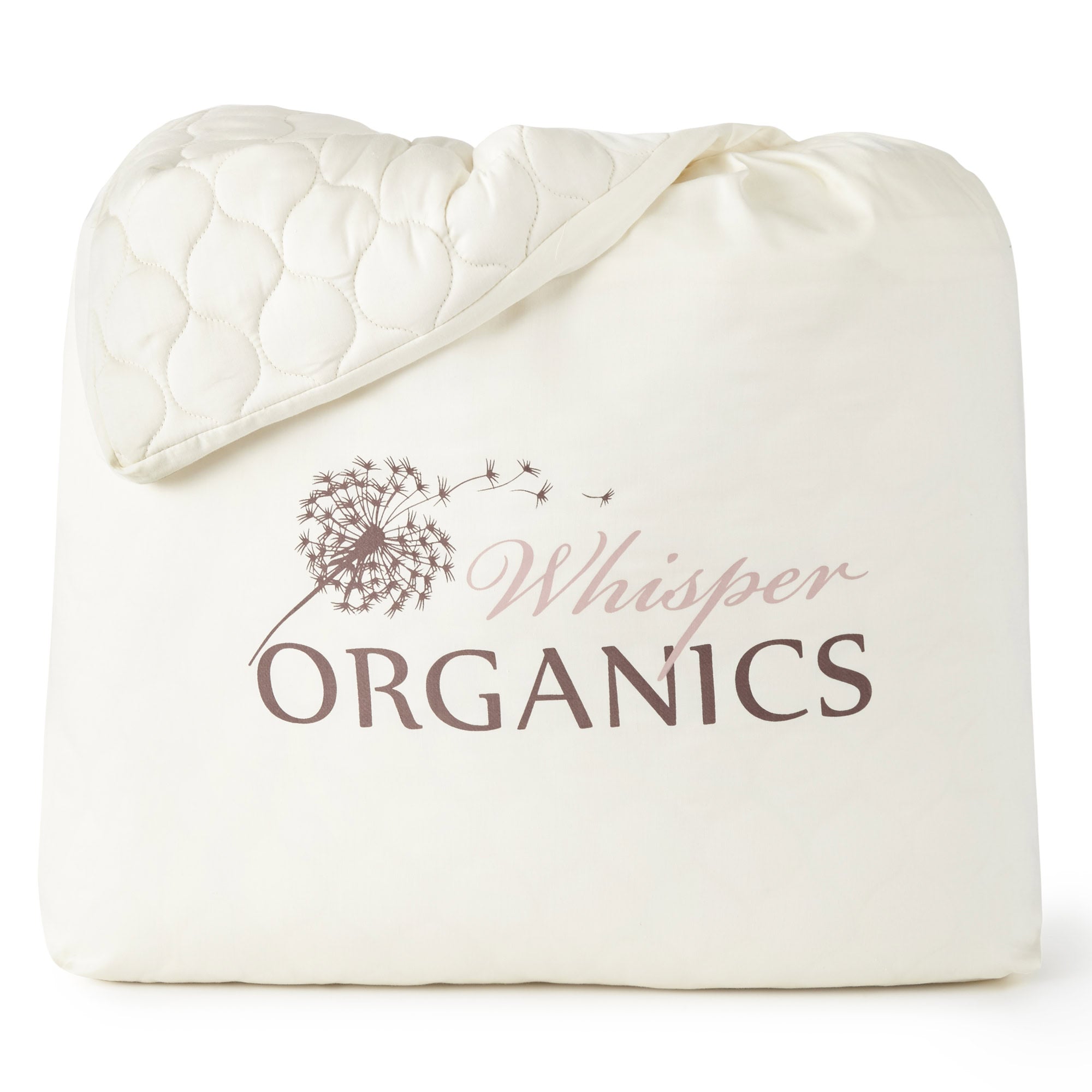 Whisper Organics Organic Cotton Quilted Mattress Pad Protector