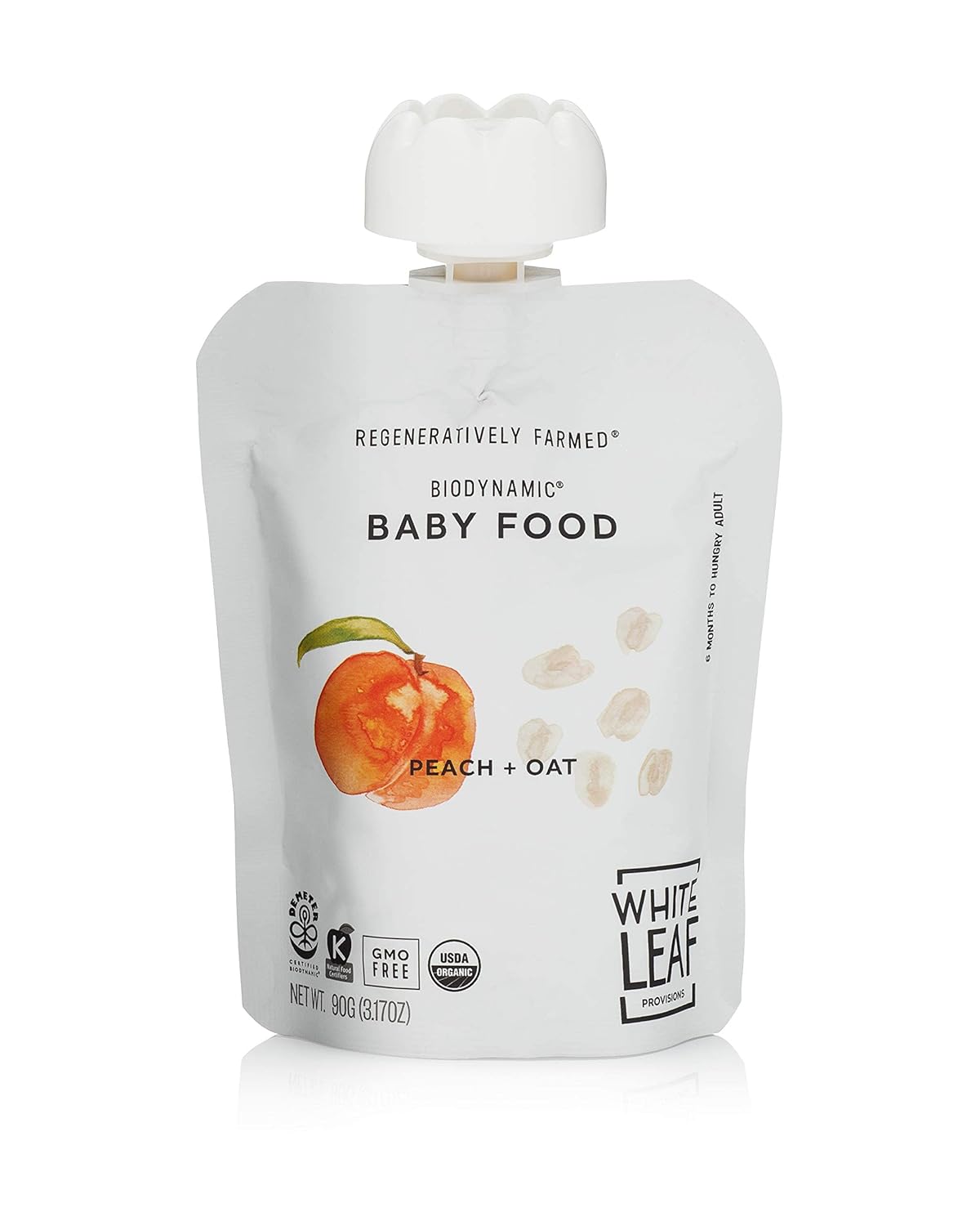 White Leaf Provisions Peach & Oat 90 Grm, Pack of 6