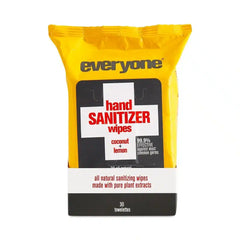 everyone Hand Sanitizer Wipes, Coconut + Lemon 