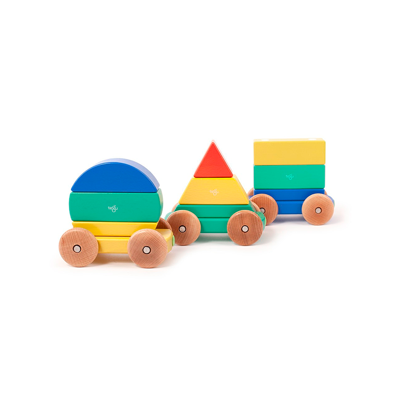 Tegu Magnetic Shape Train  Tegu Baby and Toddler  9 pieces