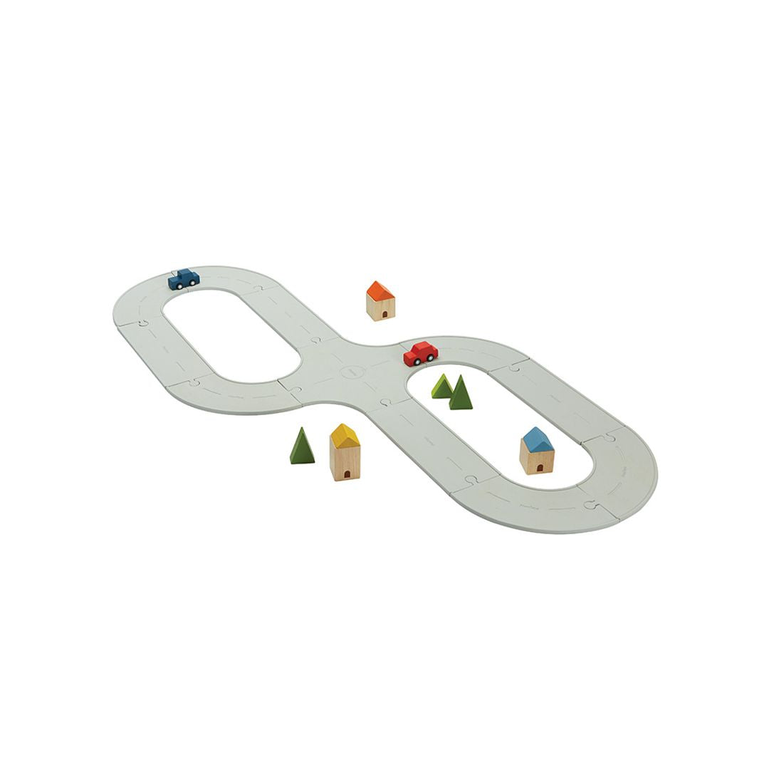 PlanToys Rubber Road & Rail Set - Medium