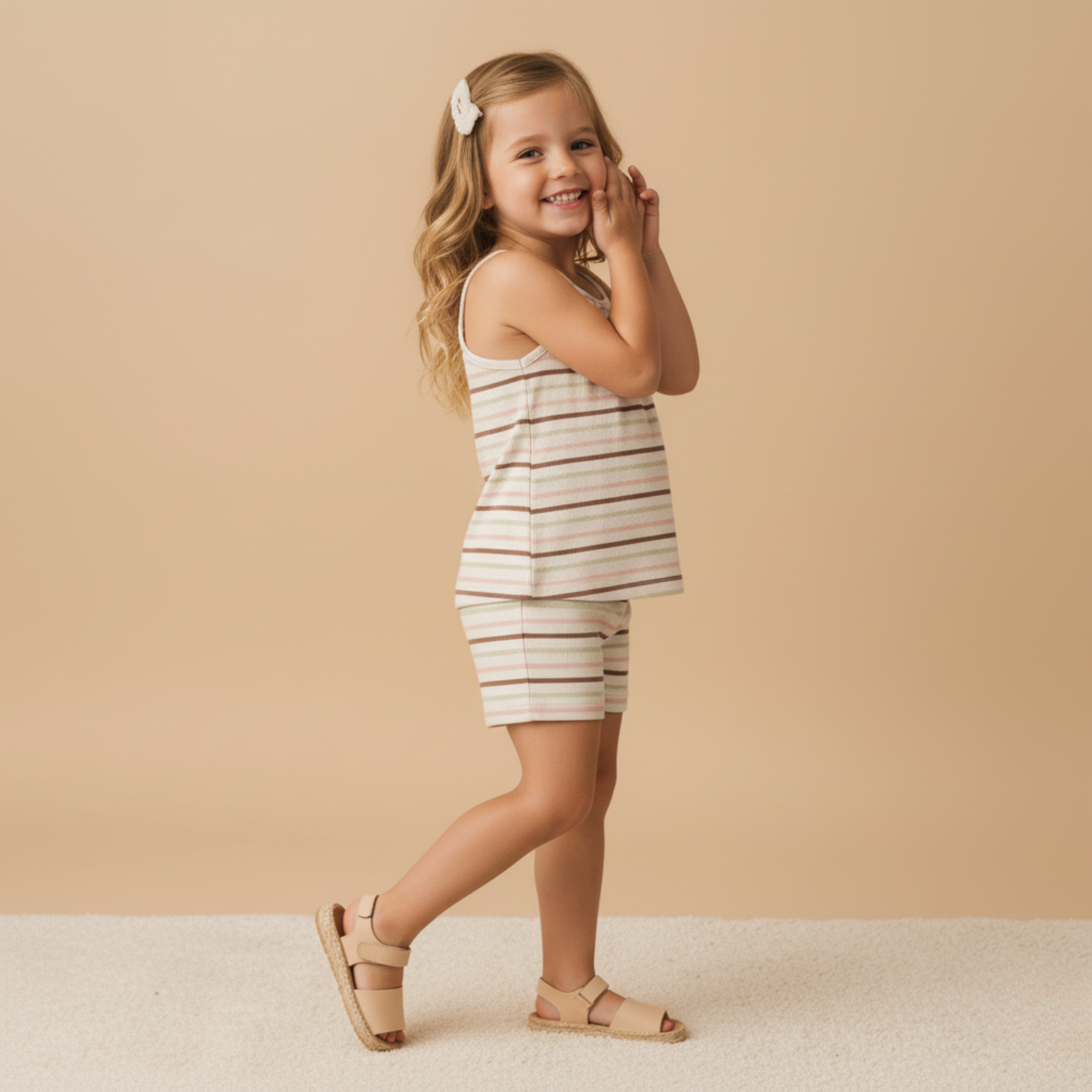 Makemake Organics - Organic Tank Top & Shorts Set - Terra Stripes