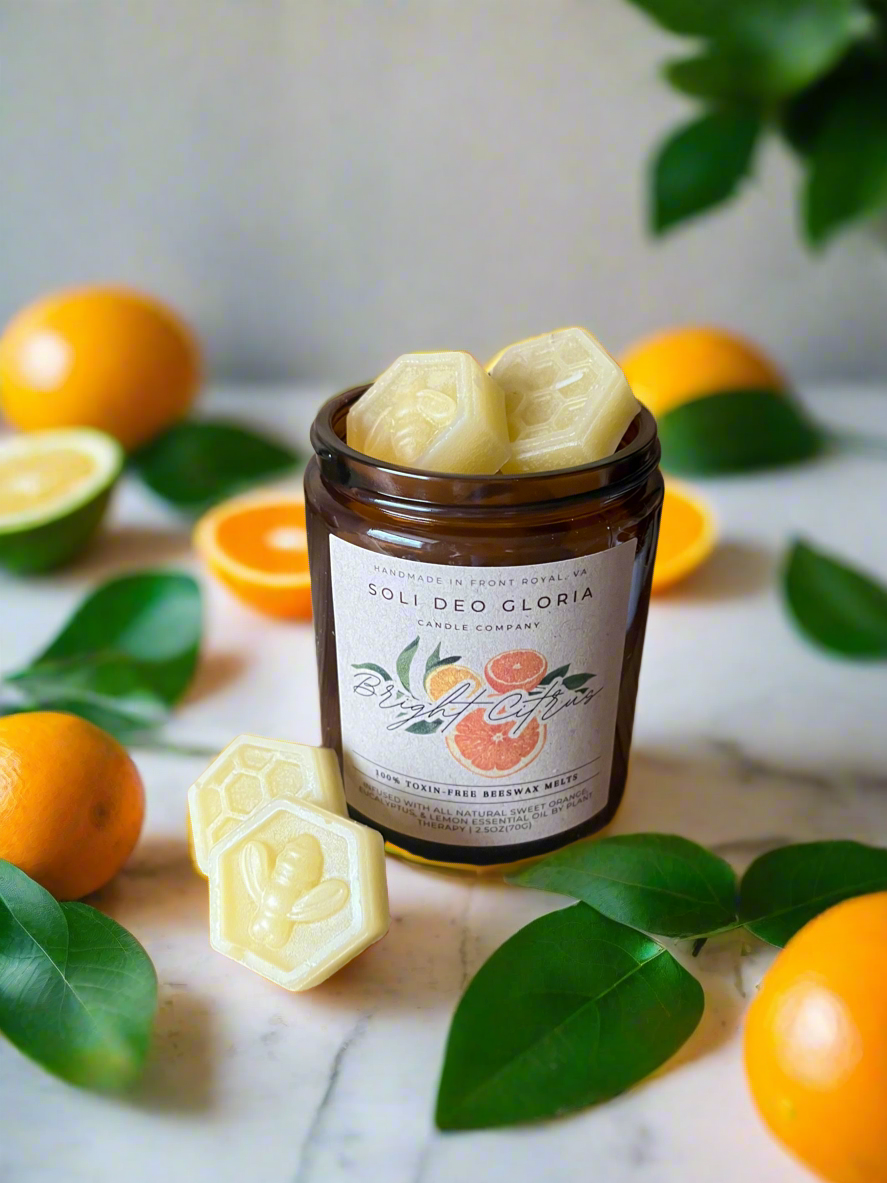 Soli Deo Gloria Candle Company Beeswax Wax Melts | Natural Essential Oil Wax Melts