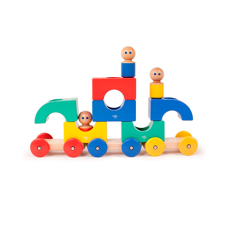 Tegu Magnetic Tegu Tram  Tegu Baby and Toddler  12 pieces