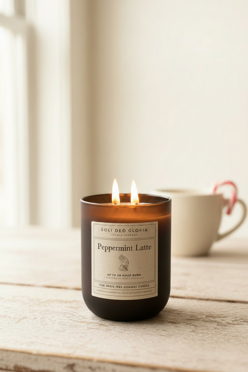 Soli Deo Gloria Candle Company Peppermint Latte | Organic Essential Oil & Extract Infused