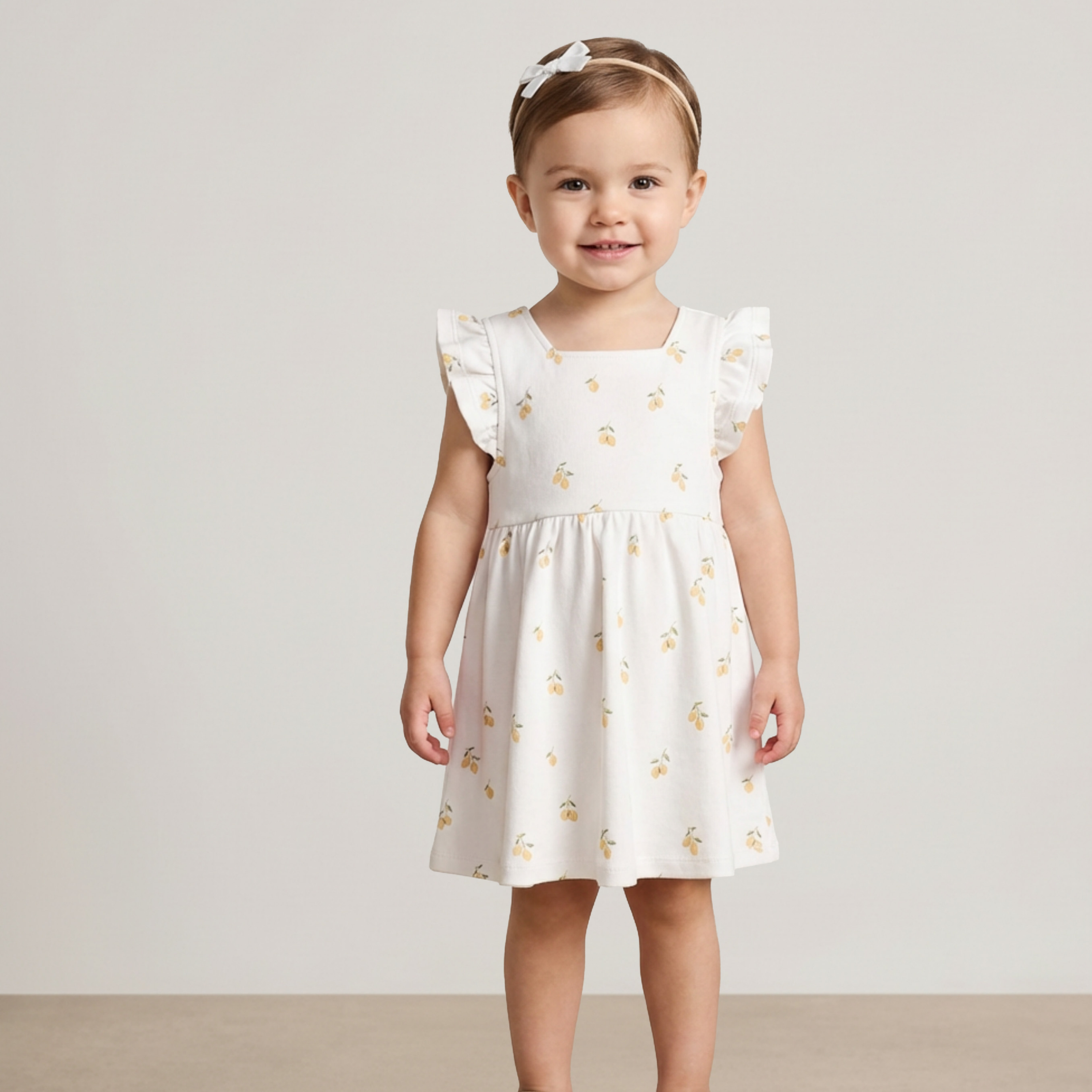 Makemake Organics - Organic Cutout Back Dress - Lemons
