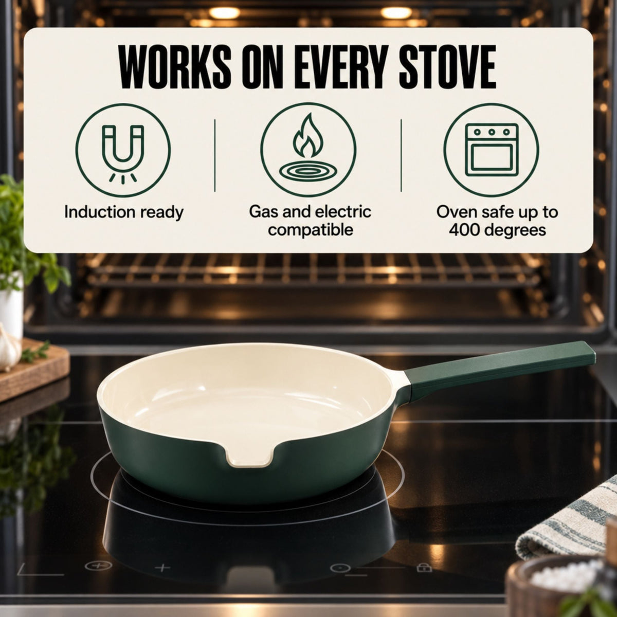 Alva Cookware Nonstick Stackable Set, 5-Piece