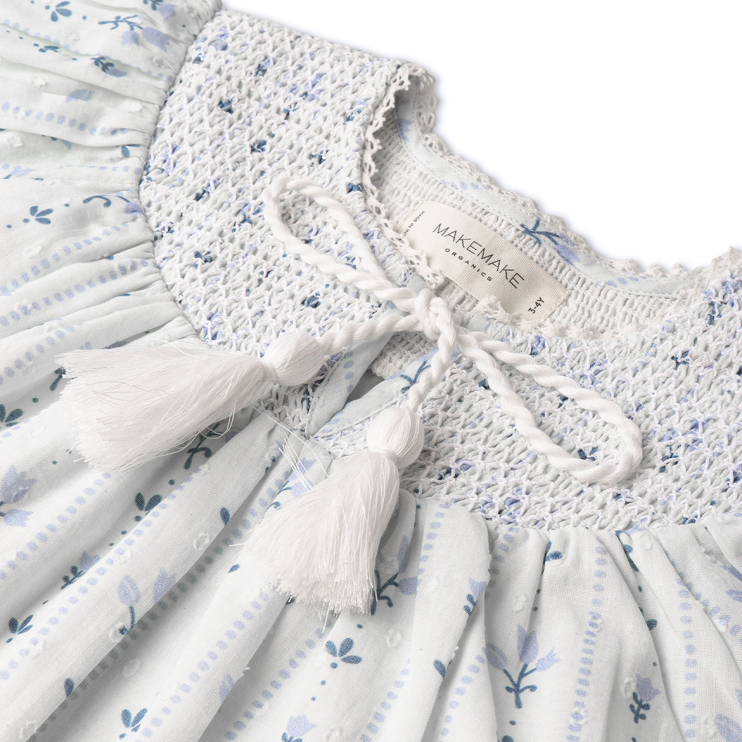 Makemake Organics - Organic Smocked Top & Shorts Set - Blue Vines