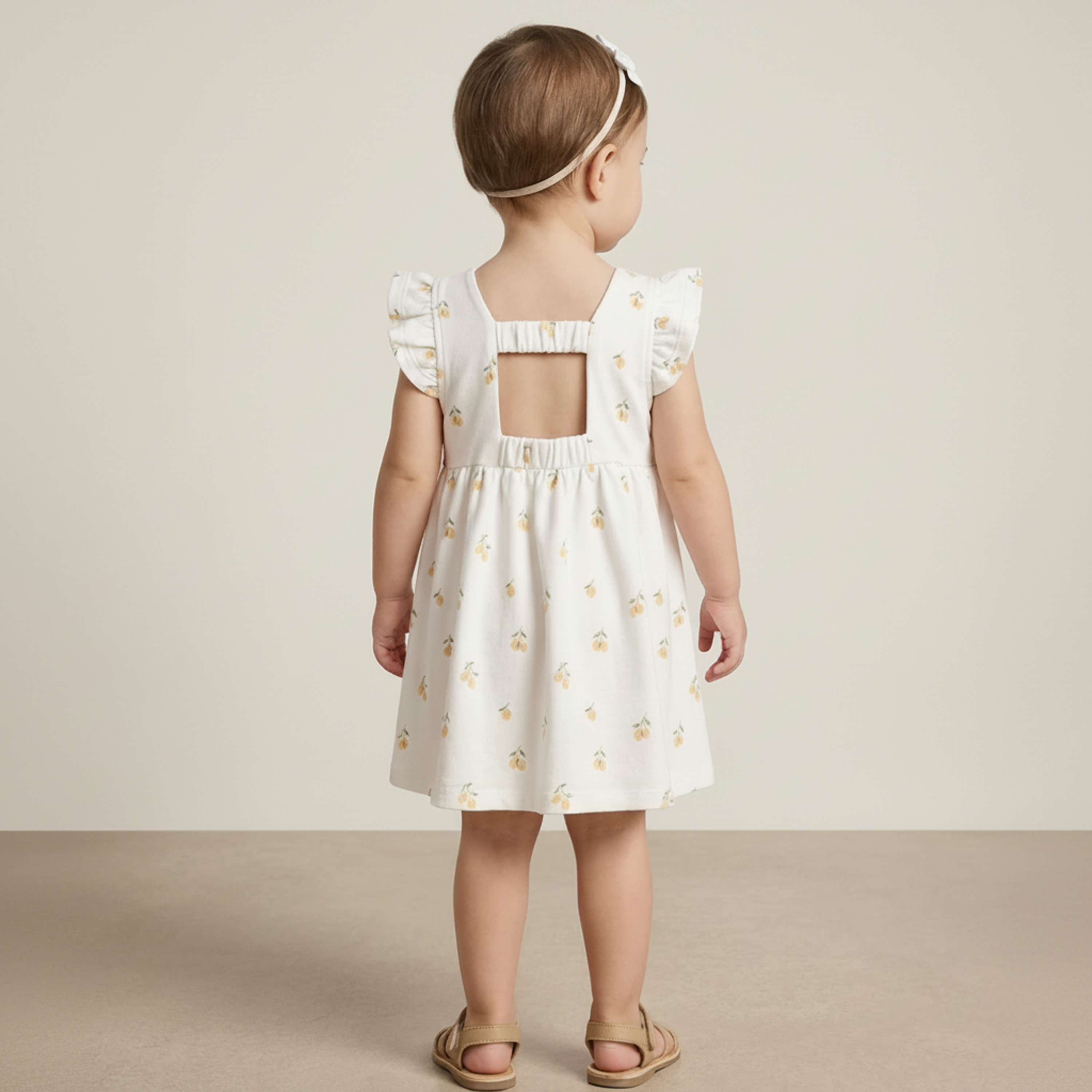 Makemake Organics - Organic Cutout Back Dress - Lemons