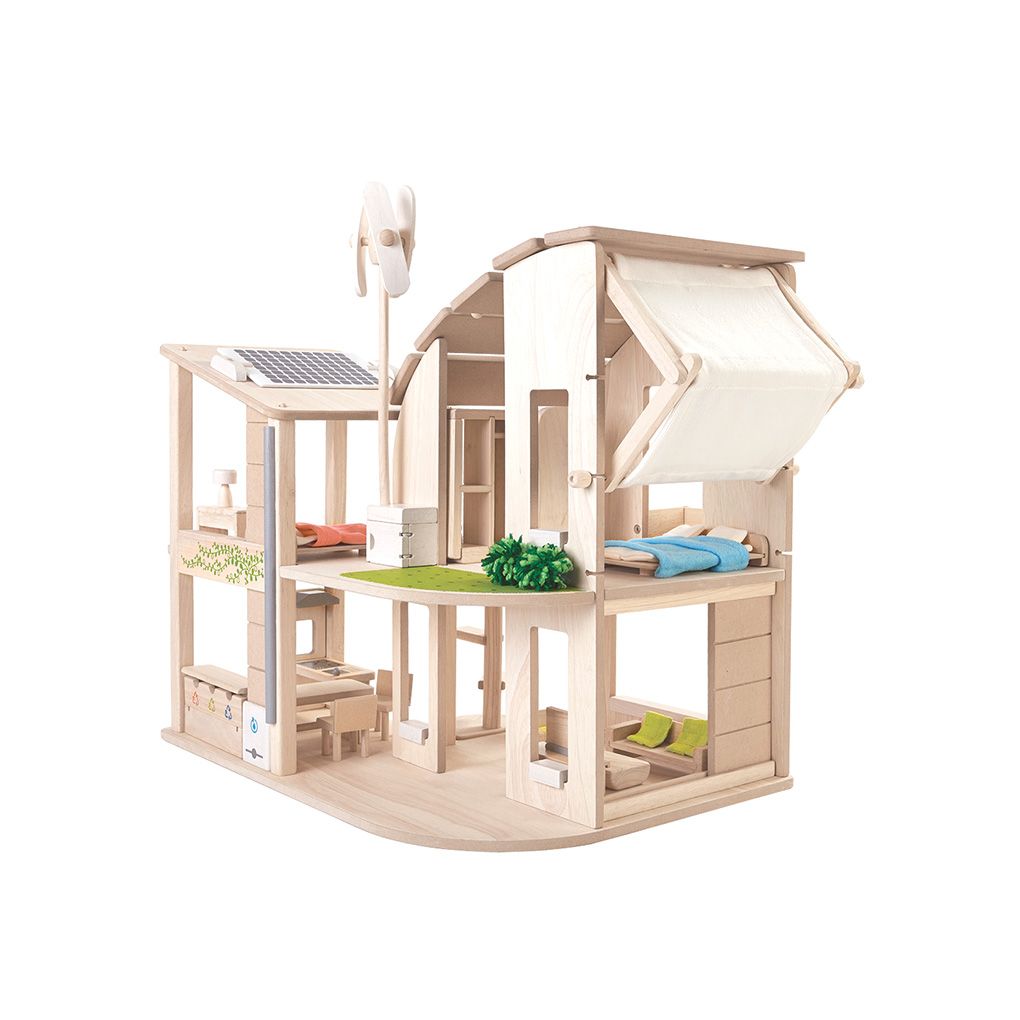 PlanToys Green Dollhouse With Furniture