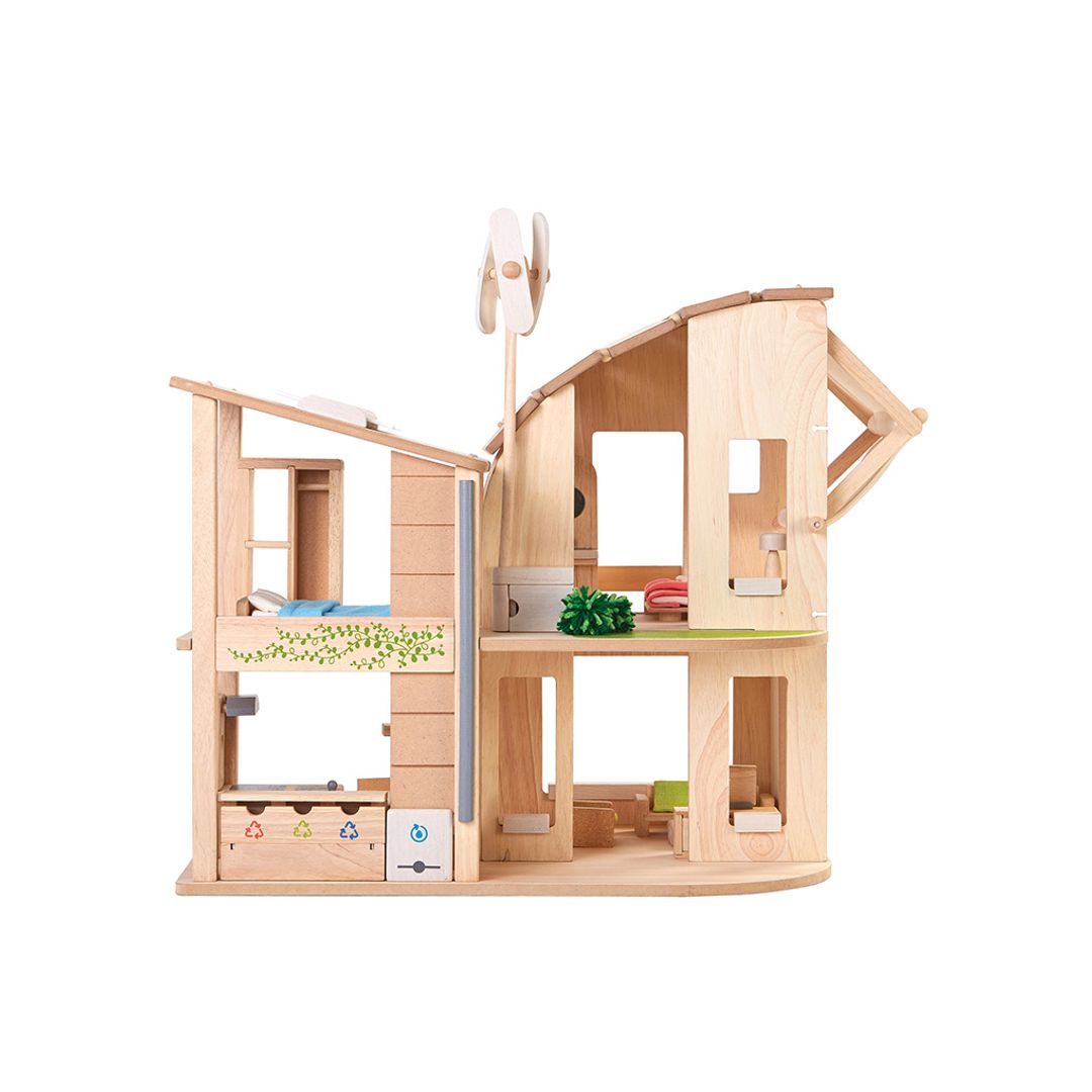 PlanToys Green Dollhouse With Furniture