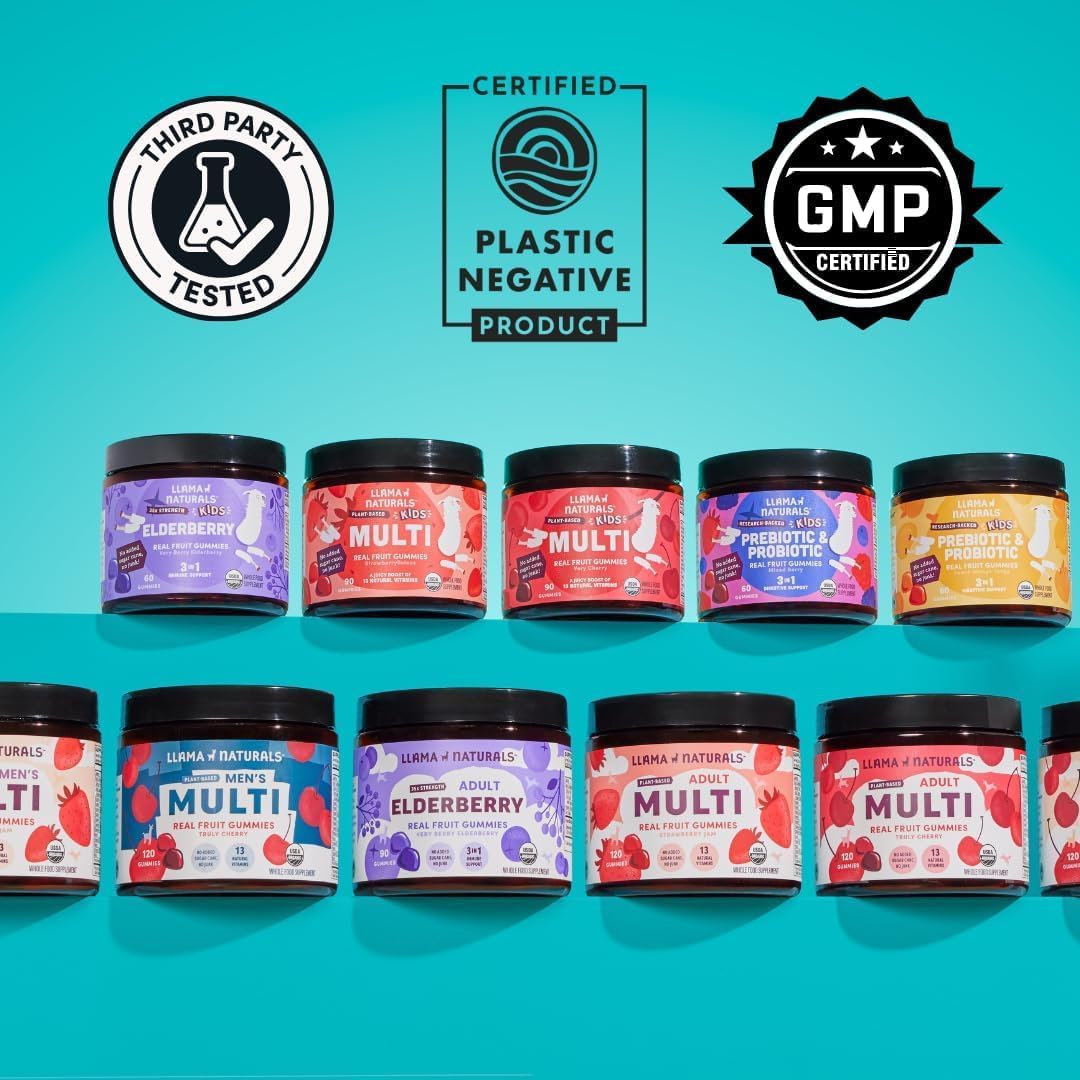 Llama Naturals Adults Organic Pre & Probiotic Gummies - Mixed Berry