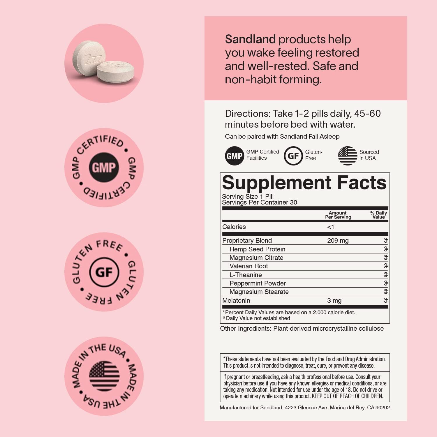 Sandland Sleep Stay Asleep with Melatonin