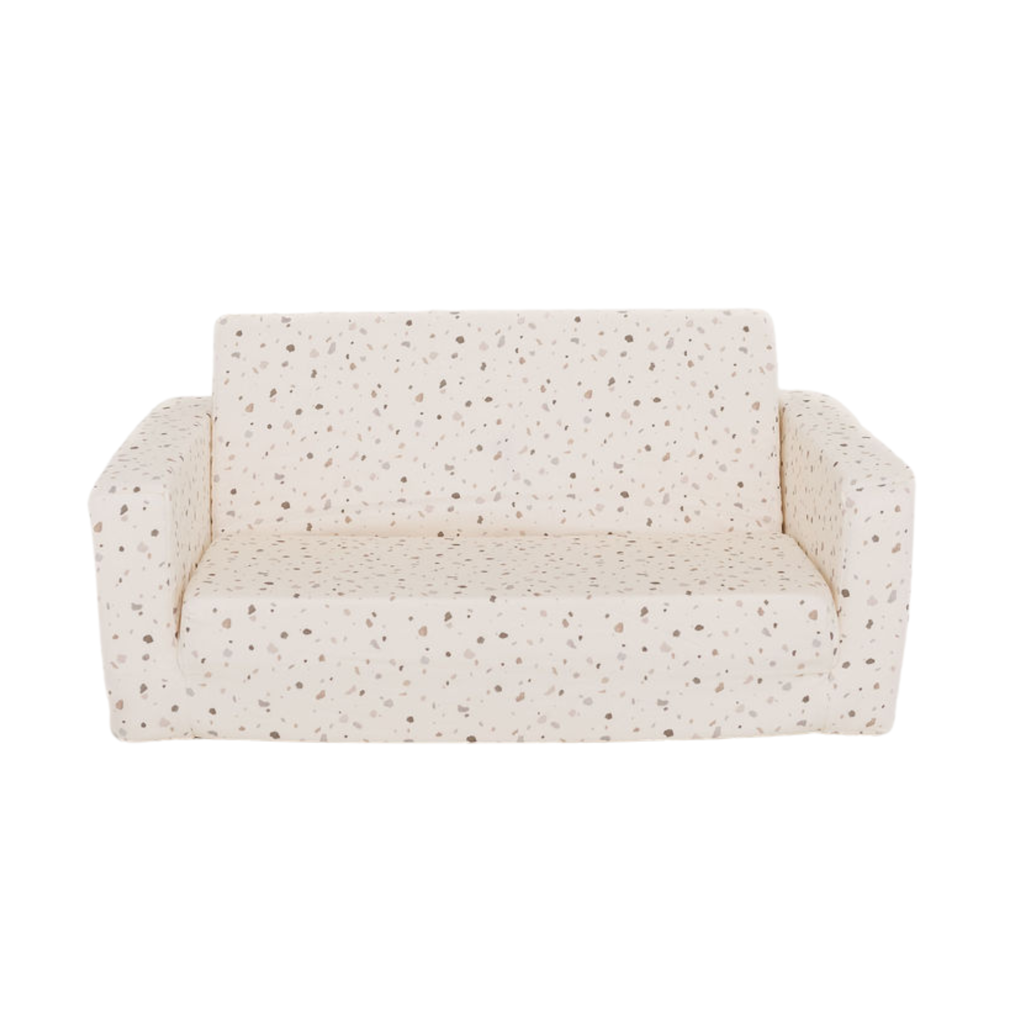 Speckled patterned sofa on a white background
