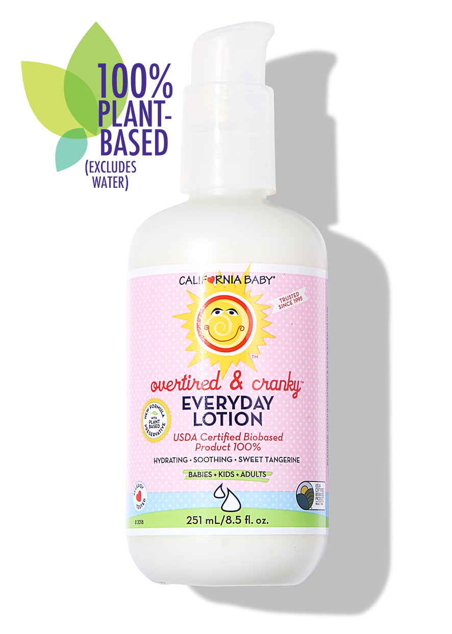 California BabyEveryday Lotion bottle with plant-based label on a white background