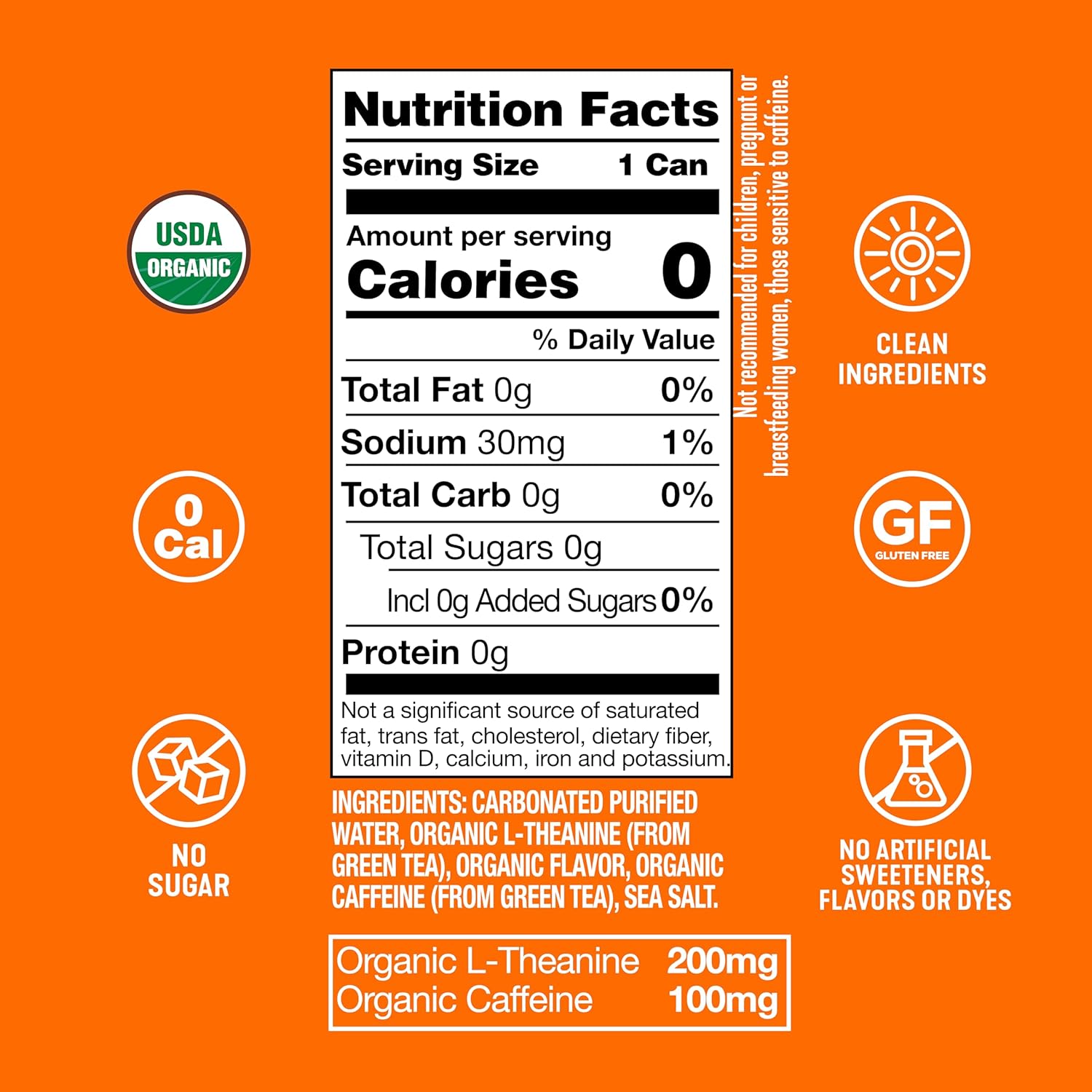 Ardor Organic Sparkling Water - Mango, 12 fl oz (12 Pack) - Hydrate + Focus