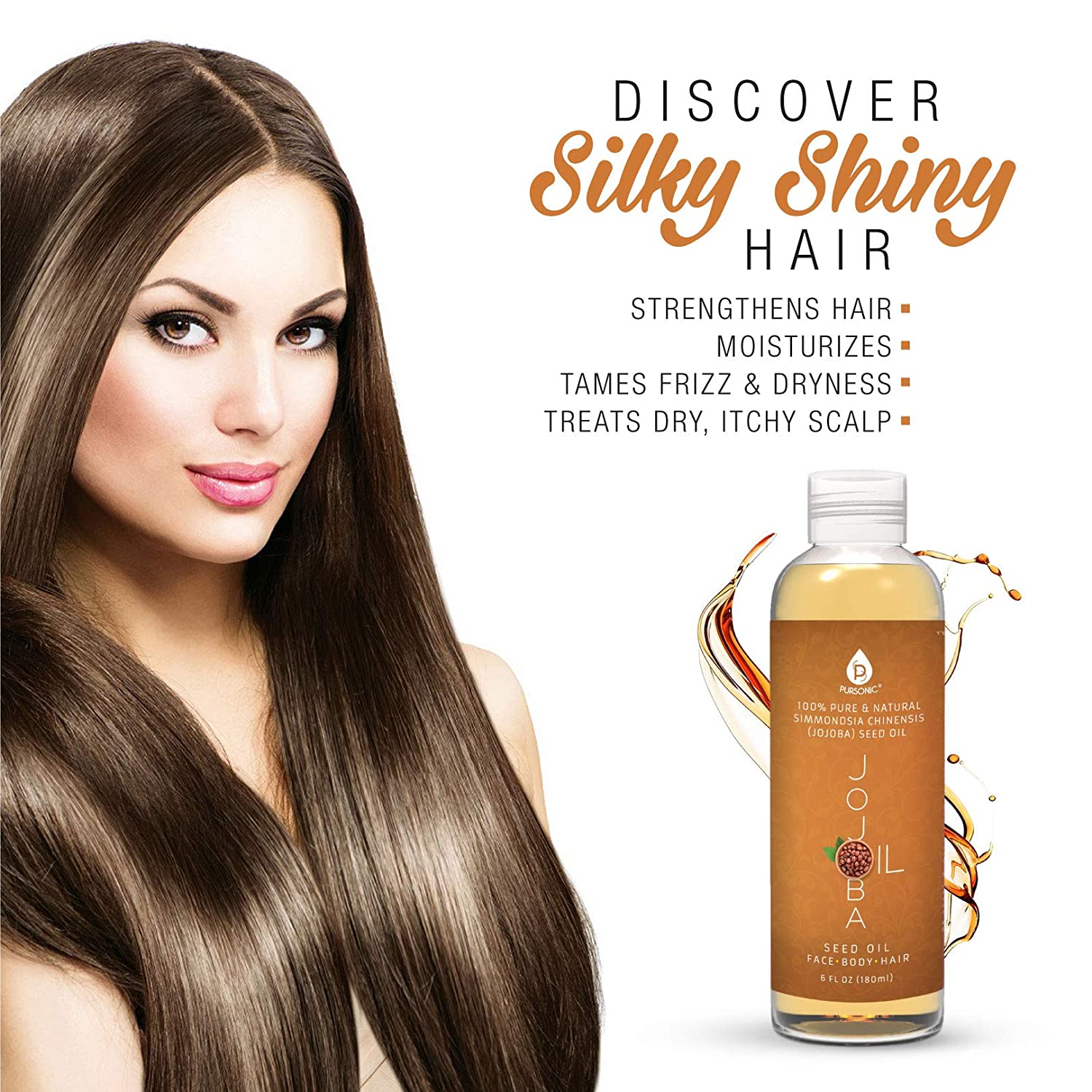 Pursonic 100% Pure & Natural Golden Jojoba Oil 6 Oz