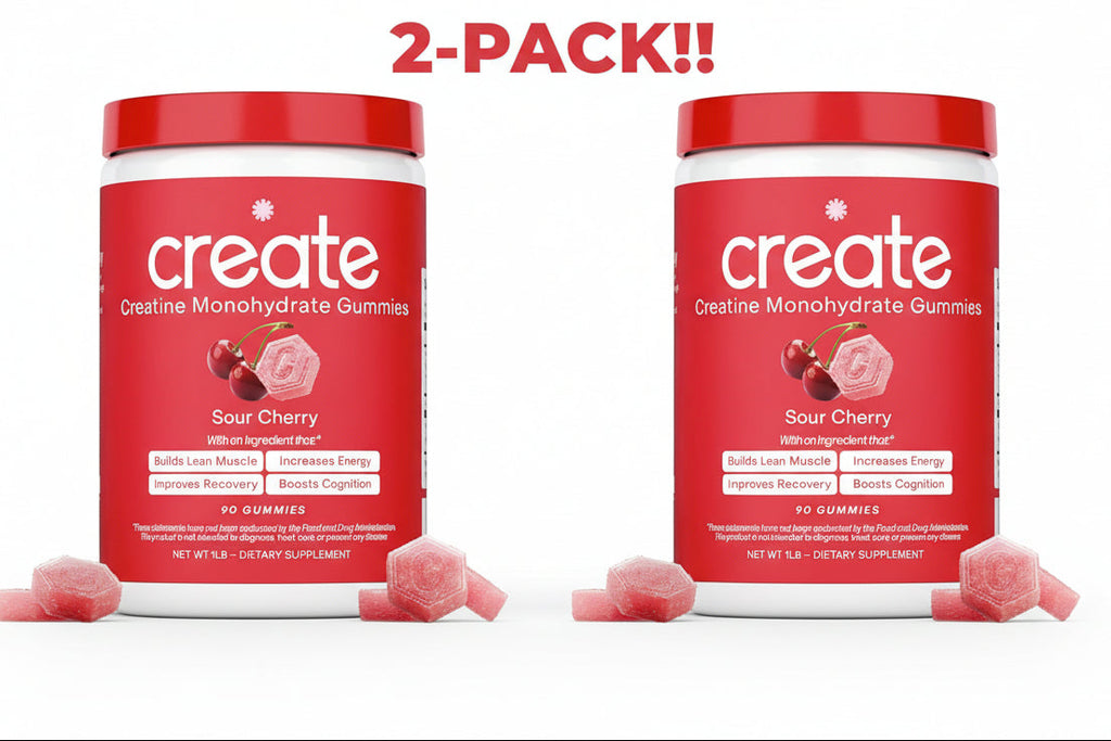 Create Creatine Monohydrate Gummies Sour Cherry 90ct 2Pack - Gimme