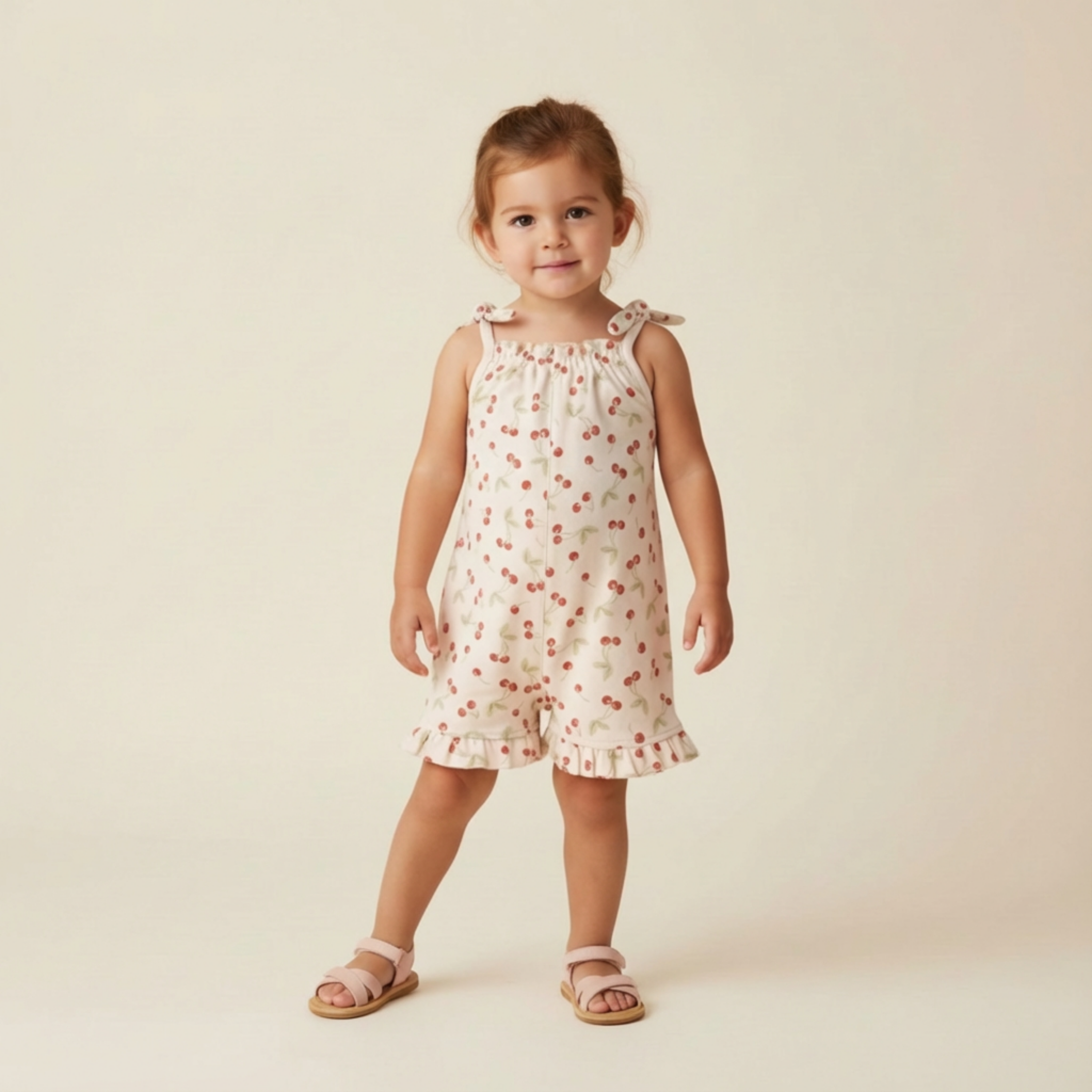 Makemake Organics - Organic Ruffle Jumpsuit - Cherry