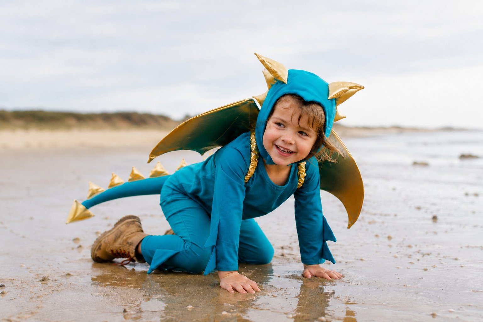 Band of the Wild Jade Blue and Gold Dragon Costume