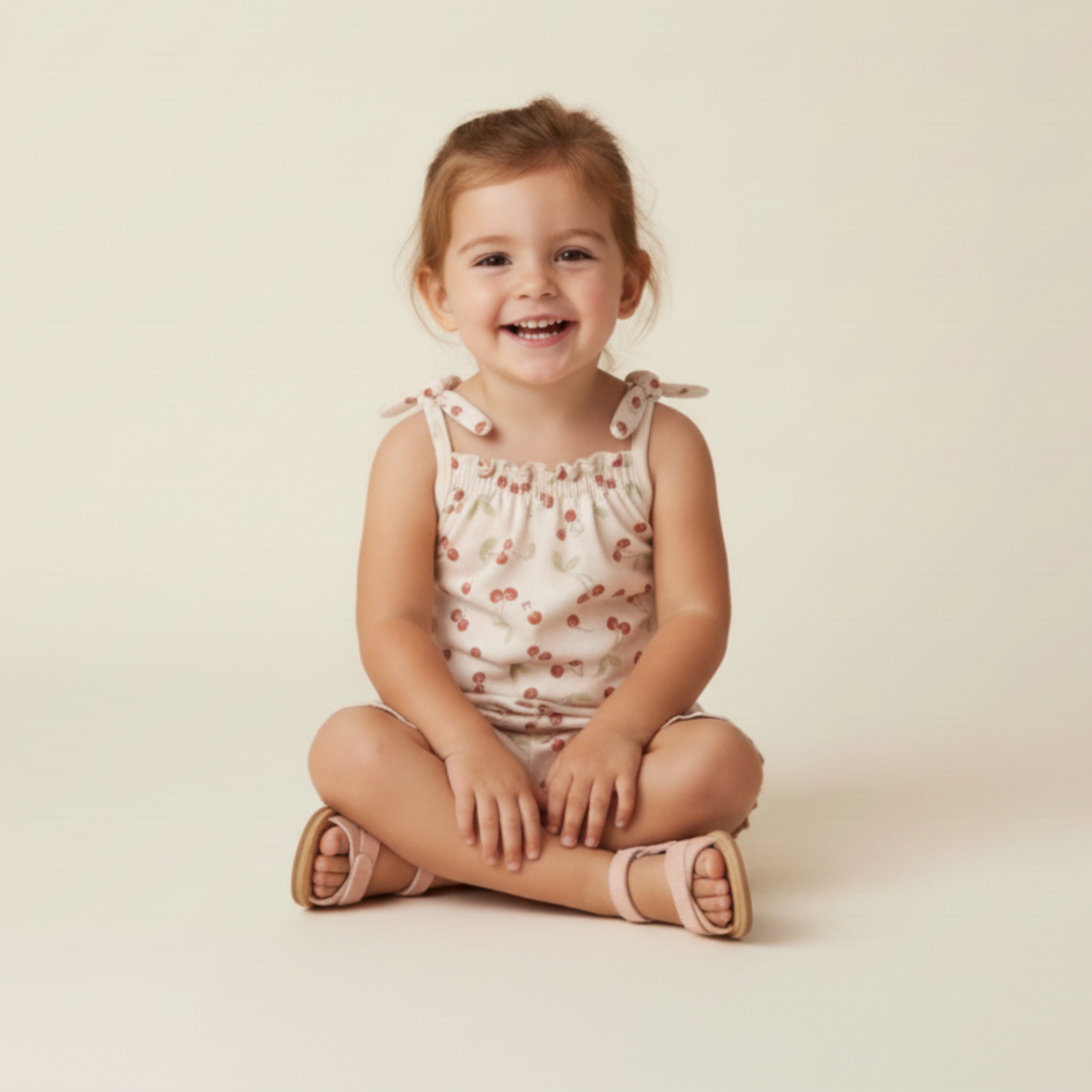 Makemake Organics - Organic Ruffle Jumpsuit - Cherry