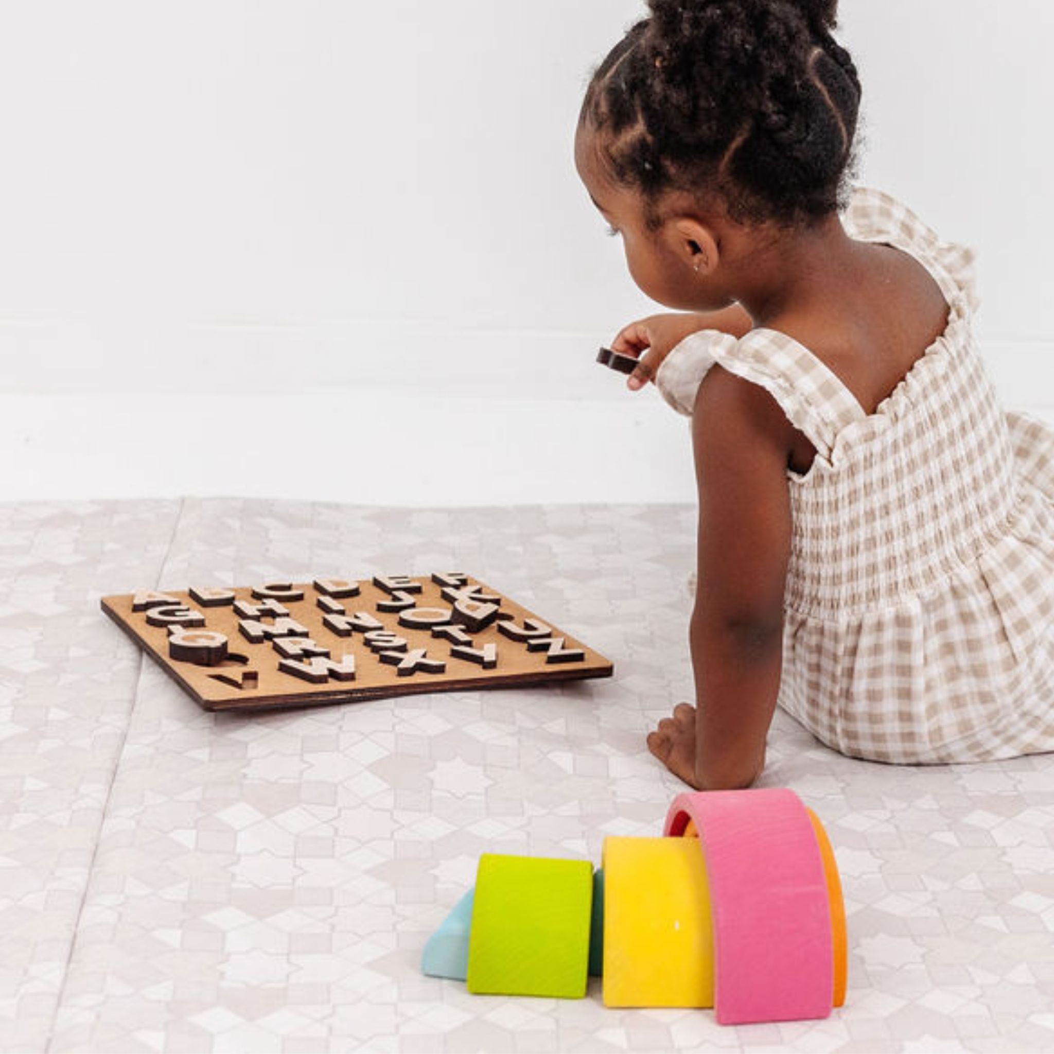 Toki Mats Grey Mosaic Vegan Leather Mat