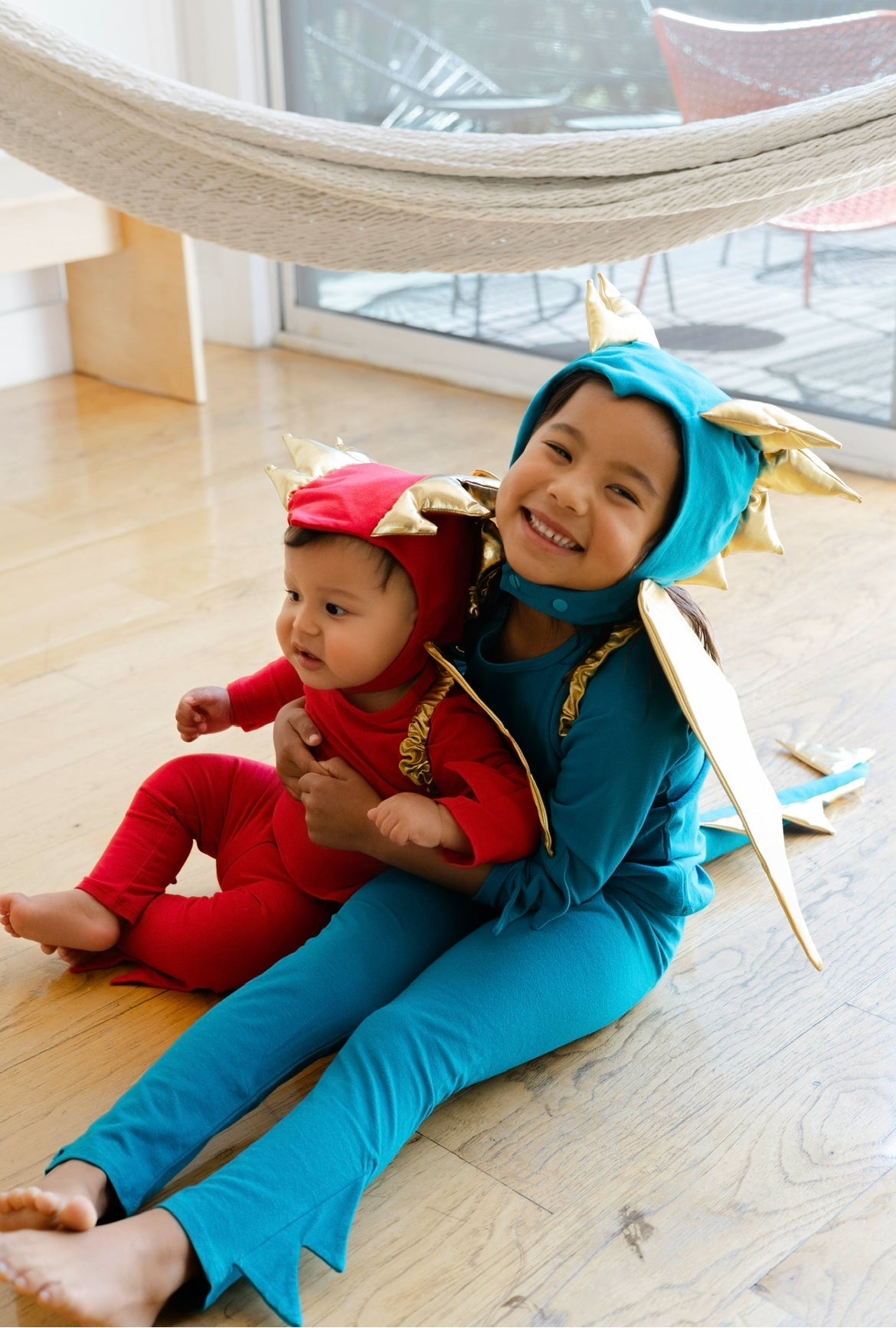 Band of the Wild Jade Blue and Gold Dragon Costume