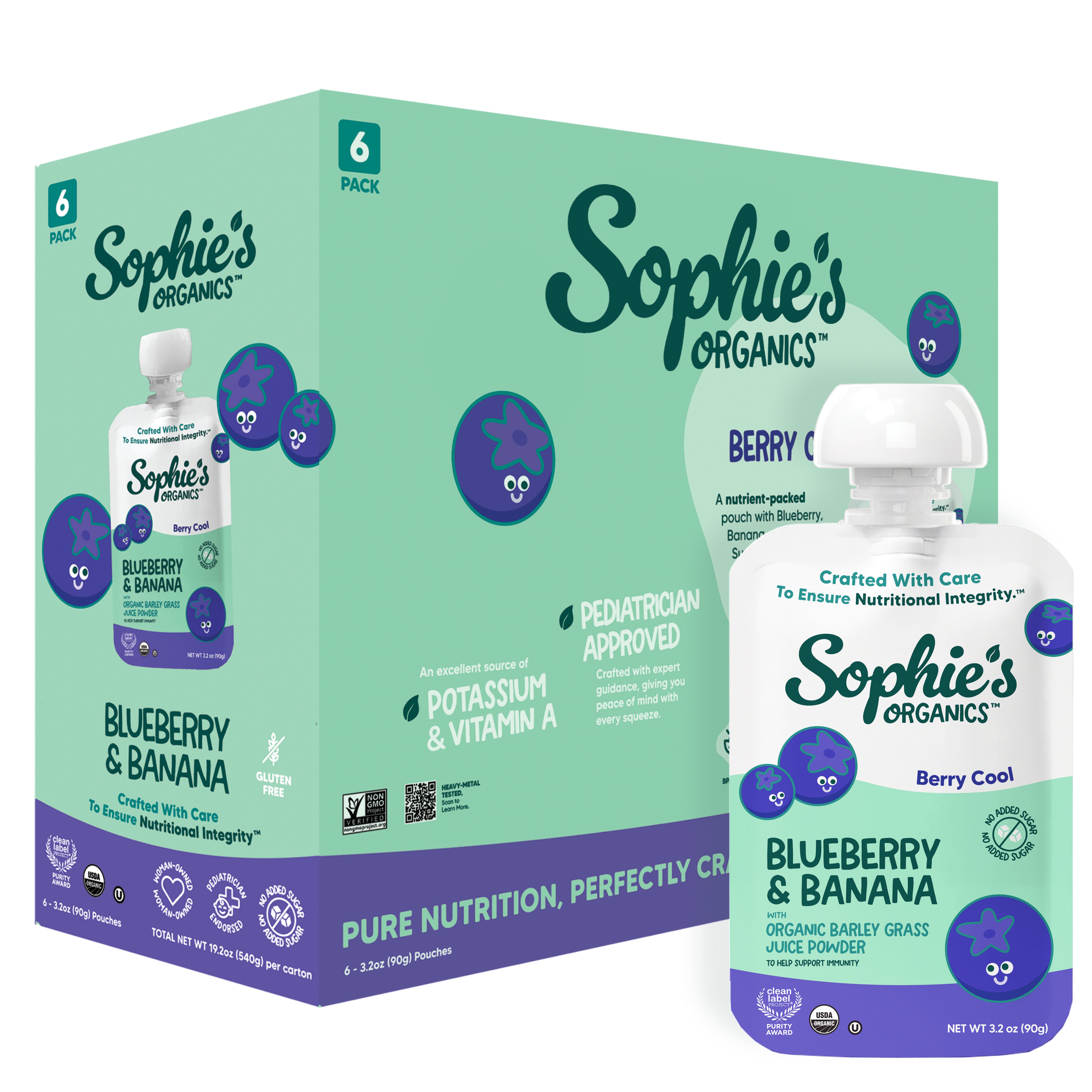 Sophie's Organics Berry Cool Organic Pouches (6 Pack)