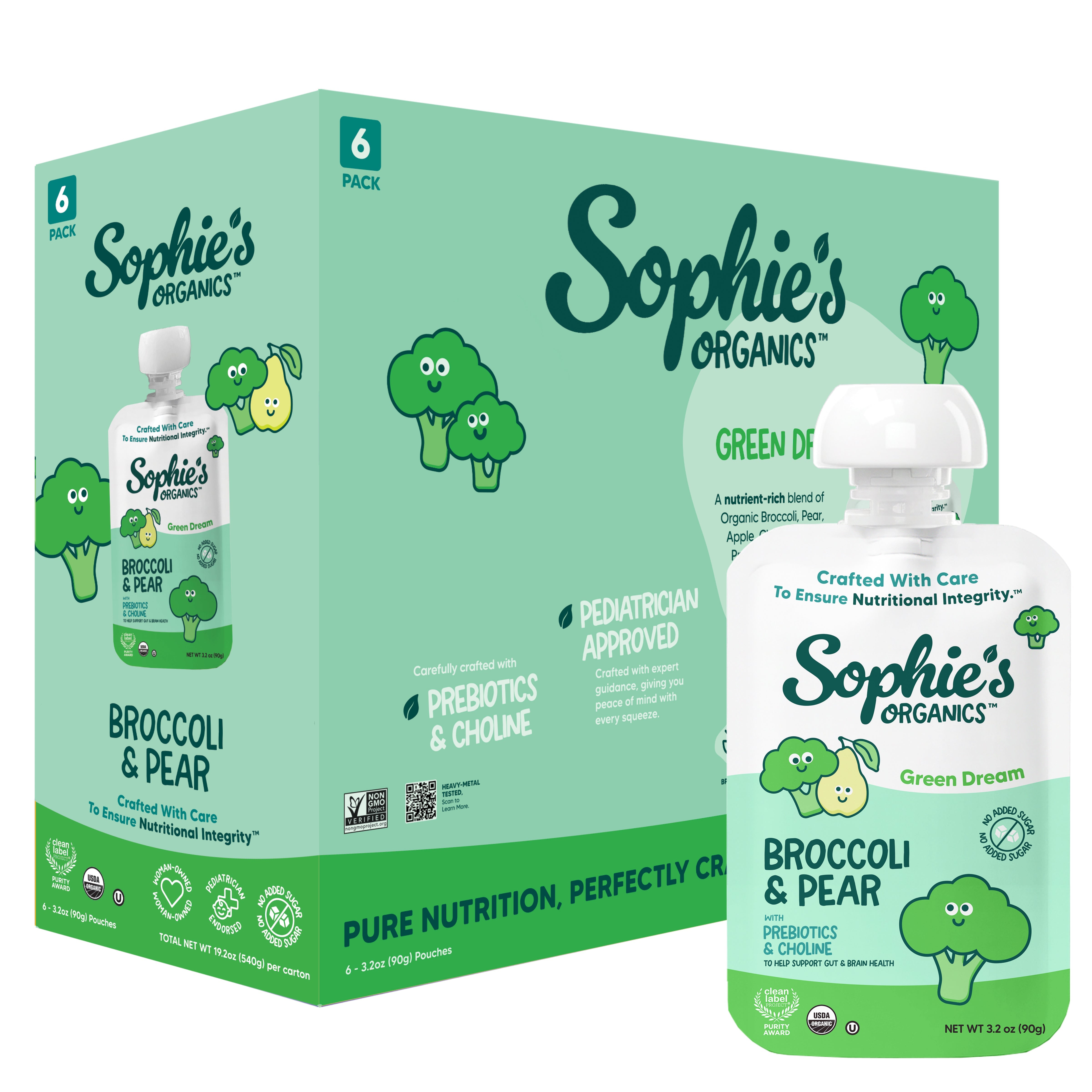 Sophie's Organics Green Dream Organic Pouches (6 pack)