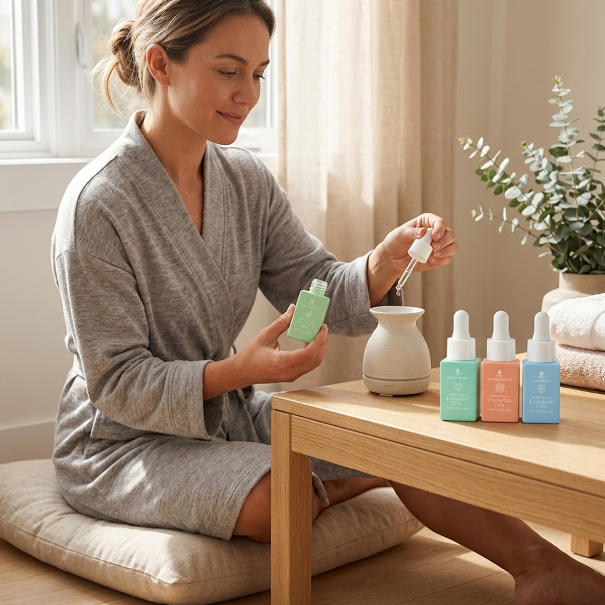 Pursonic 100% Pure Natural Essence Essential Oils – Nature’s Healing Power with Eucalyptus, Frankincense, Lavender, and Peppermint