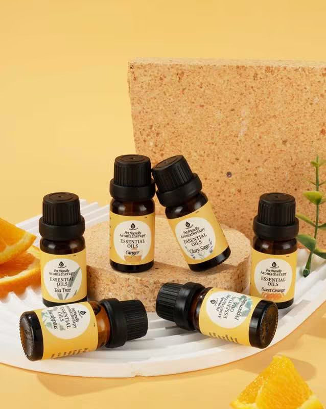 frankincense lavender tea tree Pursonic Pet-Friendly Aromatherapy Essential Oils Collection - Cedarwood, Chamomile, Frankincense, Ginger, Lavender, and Rosemary