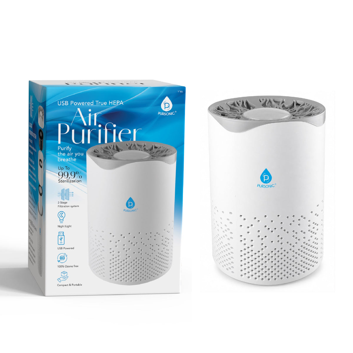Pursonic USB Powered True HEPA Air Purifier