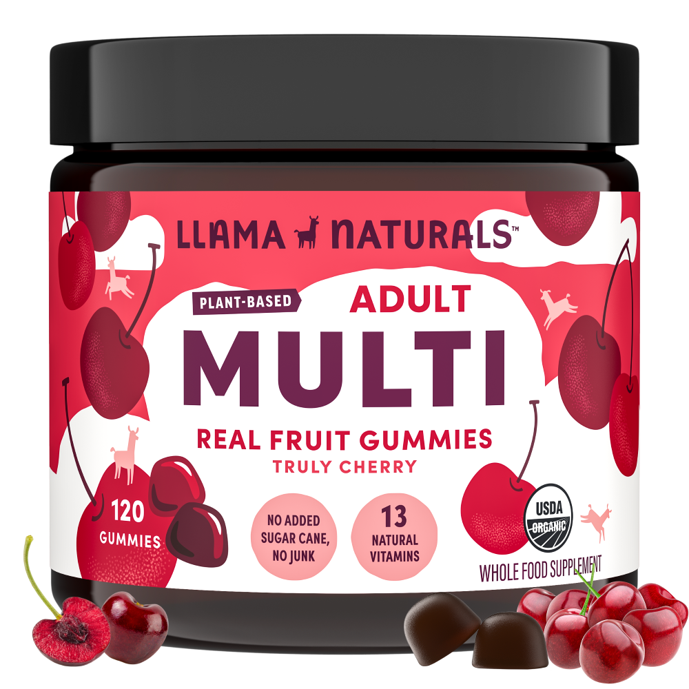 Llama Naturals Organic Adults Multivitamin - Cherry Gummies