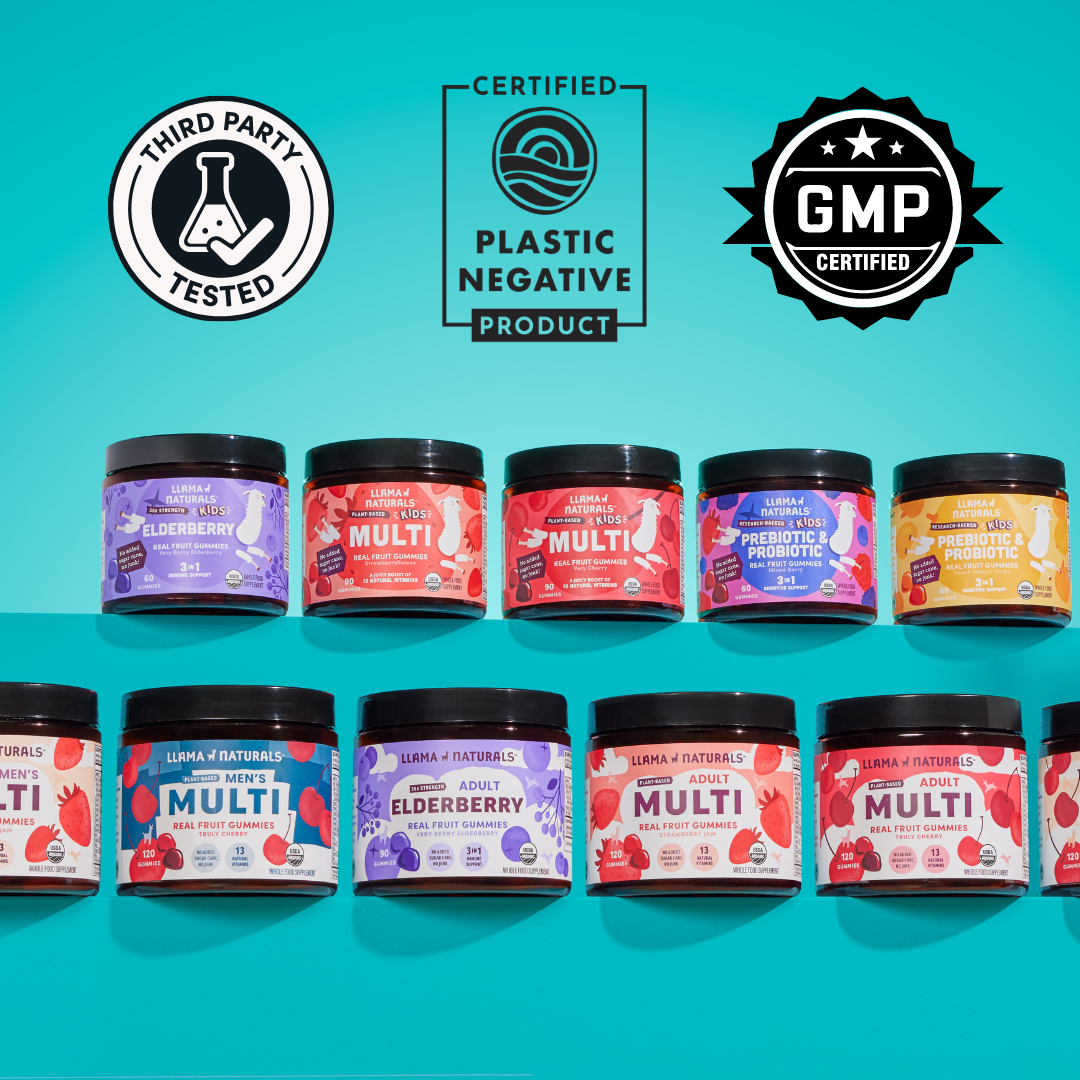 Llama Naturals Kids Offense + Defense Bundle – Multi + Elderberry Gummies
