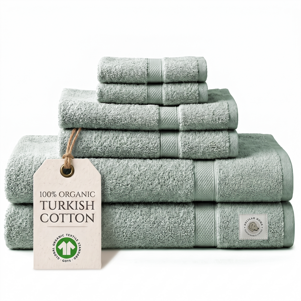 Delilah Home 100% Organic Cotton Bath Towels Collection