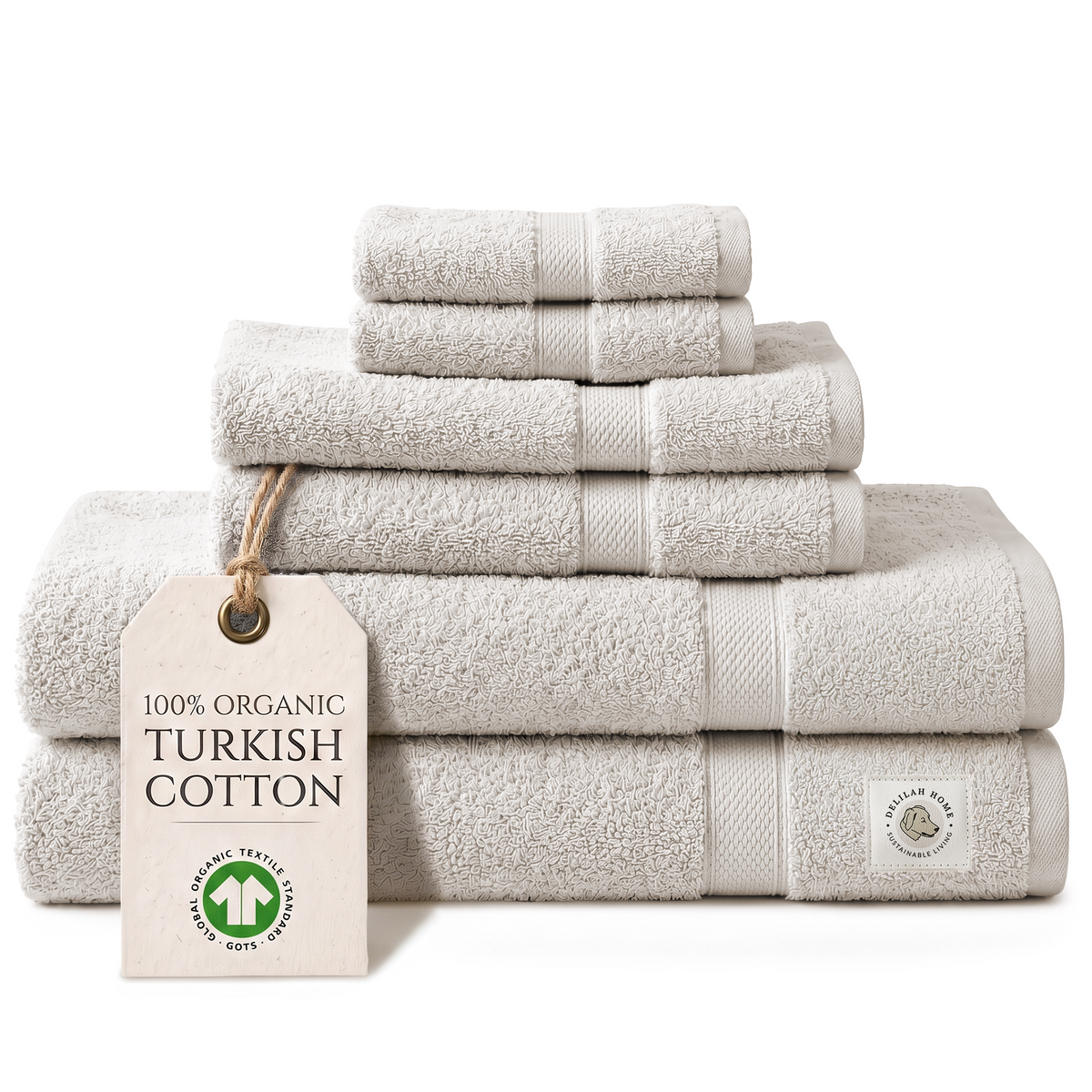 Delilah Home 100% Organic Cotton Bath Towels Collection