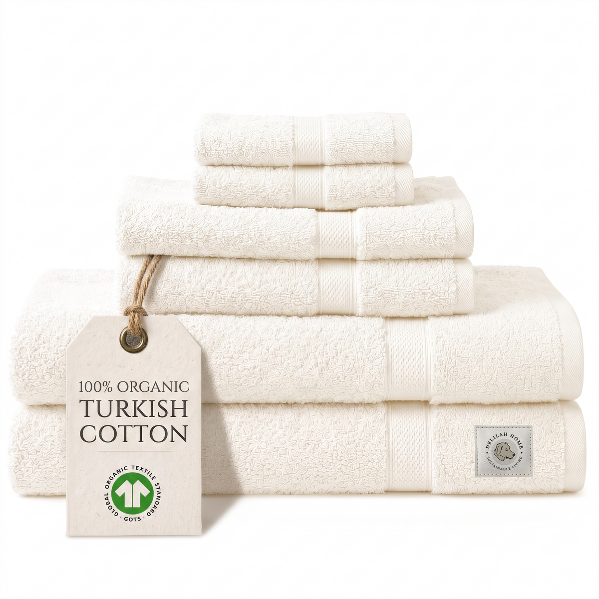 Delilah Home 100% Organic Cotton Bath Towels Collection