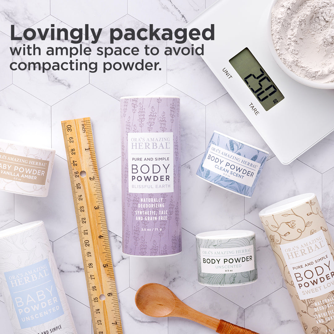 Ora's Amazing Herbal Talc Free Body Powder, Clean Scent