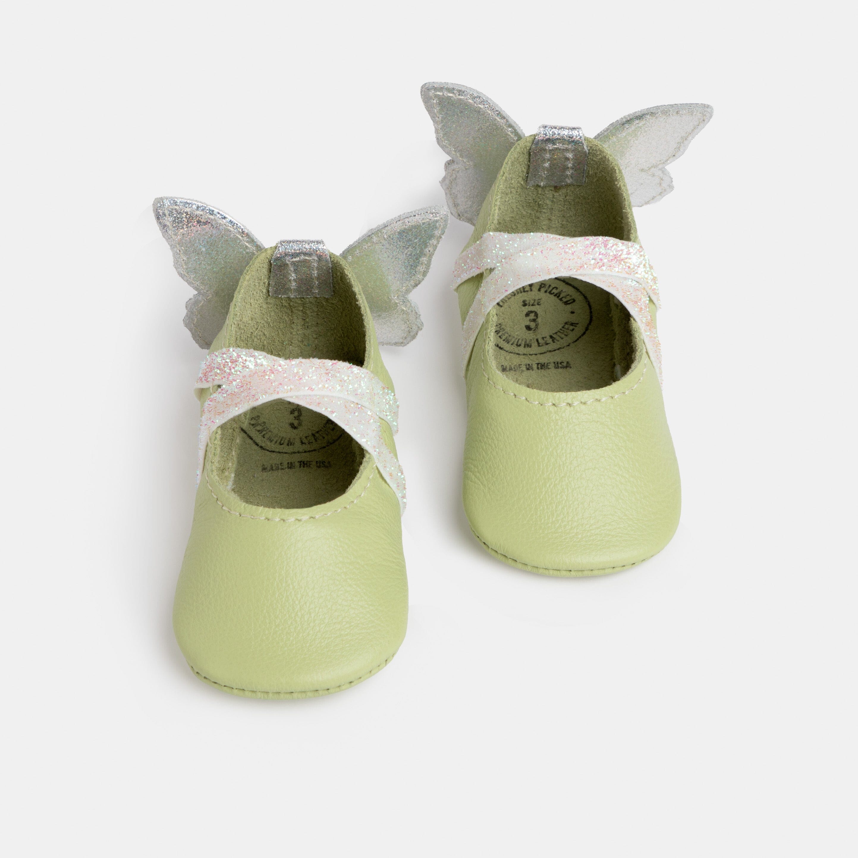 Freshly Picked Mint Flutterby Ballet Slipper Baby Shoe