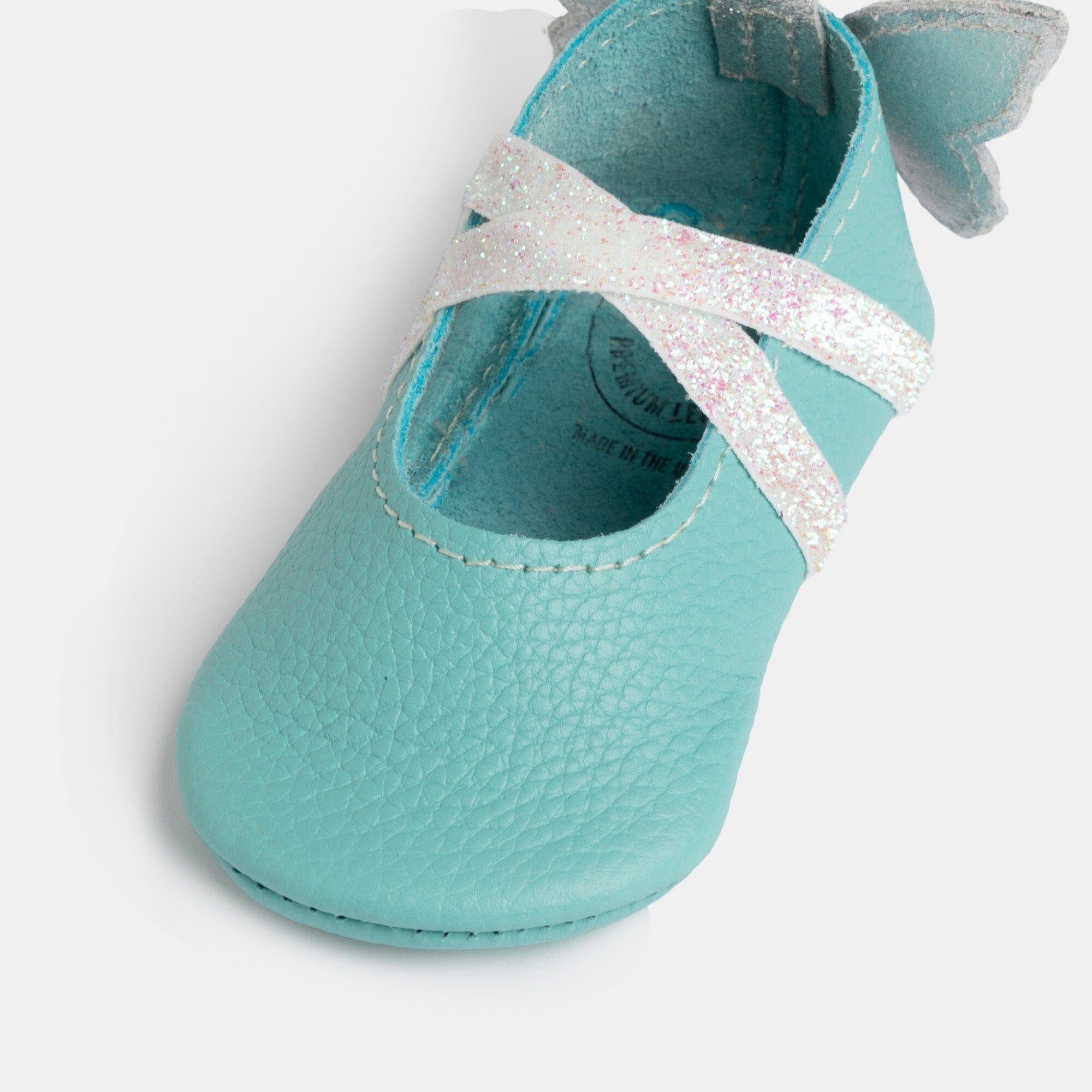 Freshly Picked Turquoise Flutterby Ballet Slipper Baby Shoe